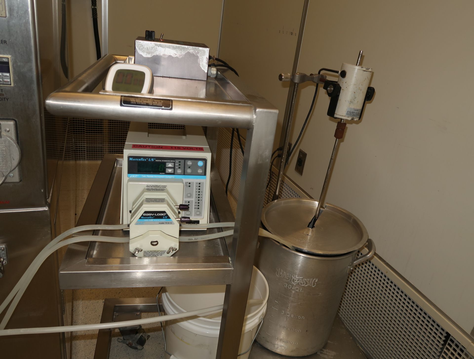 OHARA LABCOAT II AUTO COATING PAN SN. 2014 W/SOLUTION MIXER, PAN RACK & PANS - Image 3 of 5