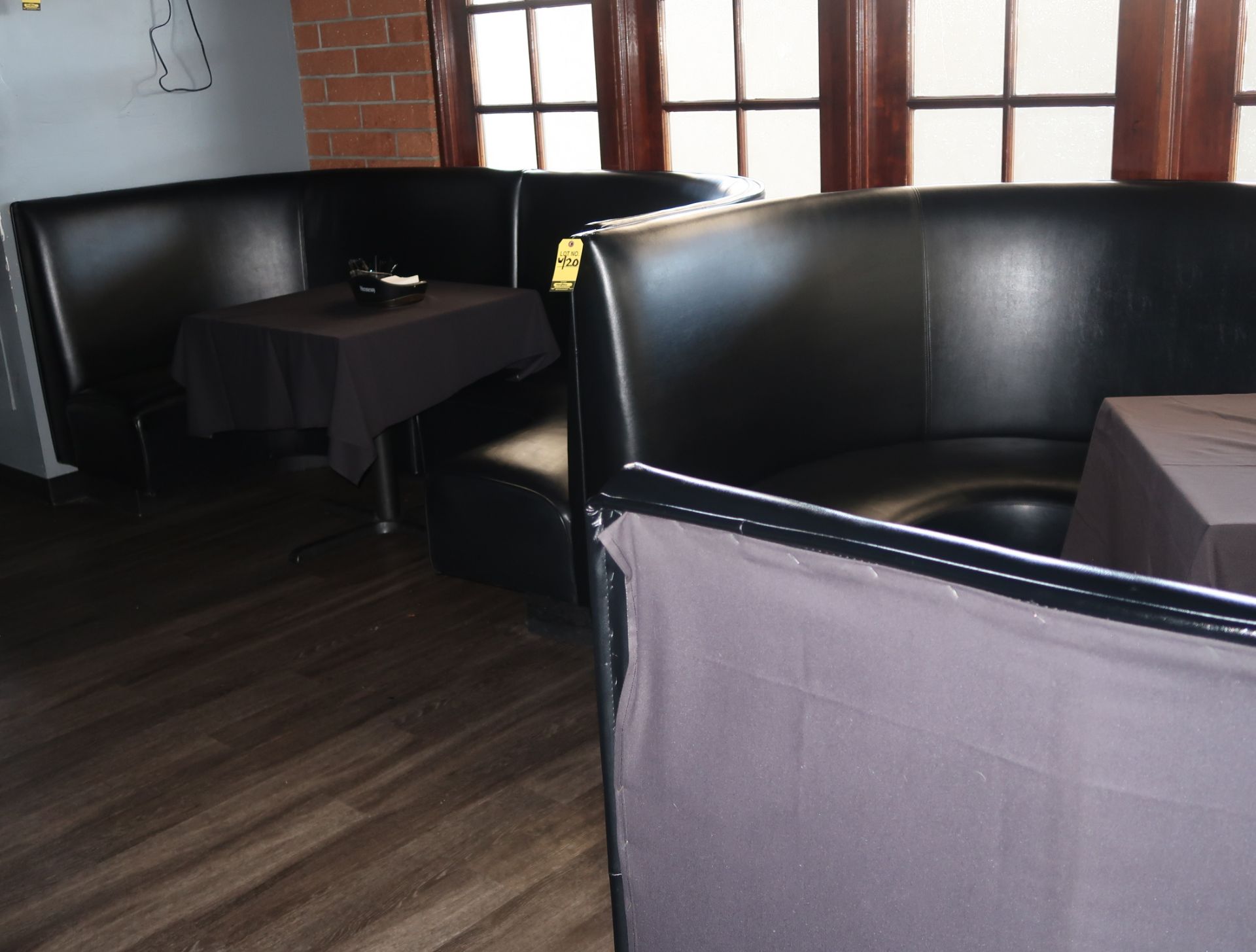 LOT SEATING PACKAGE, 2-BOOTHS, 8-BAR TABLES, BAR STOOLS, ETC. - Image 5 of 7