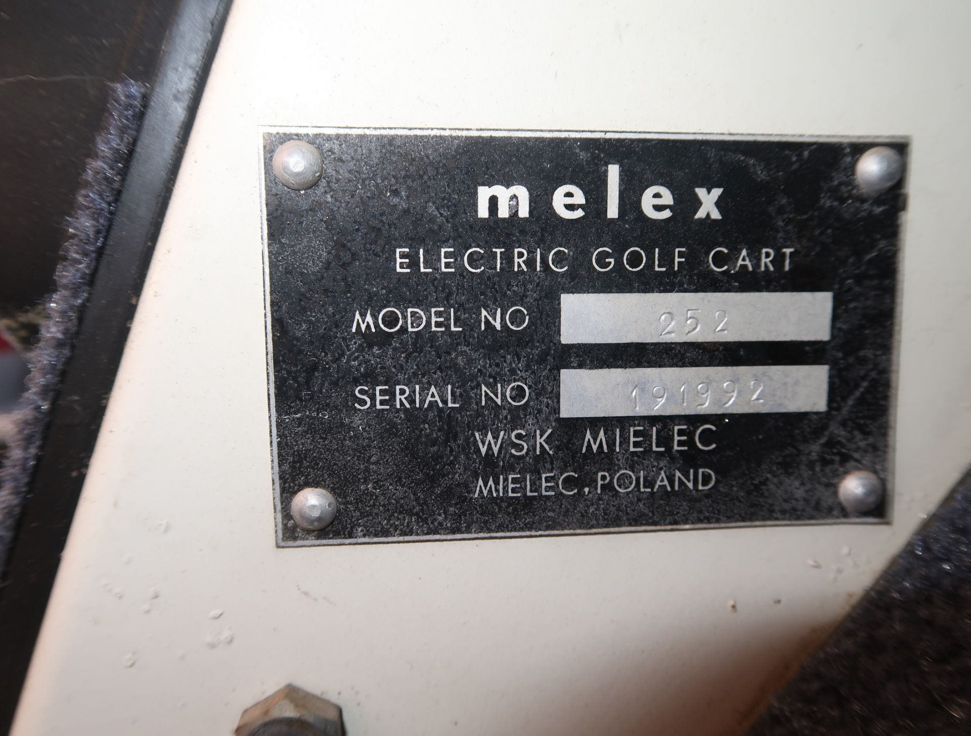 MELEX GOLFCART W/ CHARGER & BATTERIES, REAR SEAT MDL. 252 SN. 191992 (NO TITLE) - Image 7 of 10