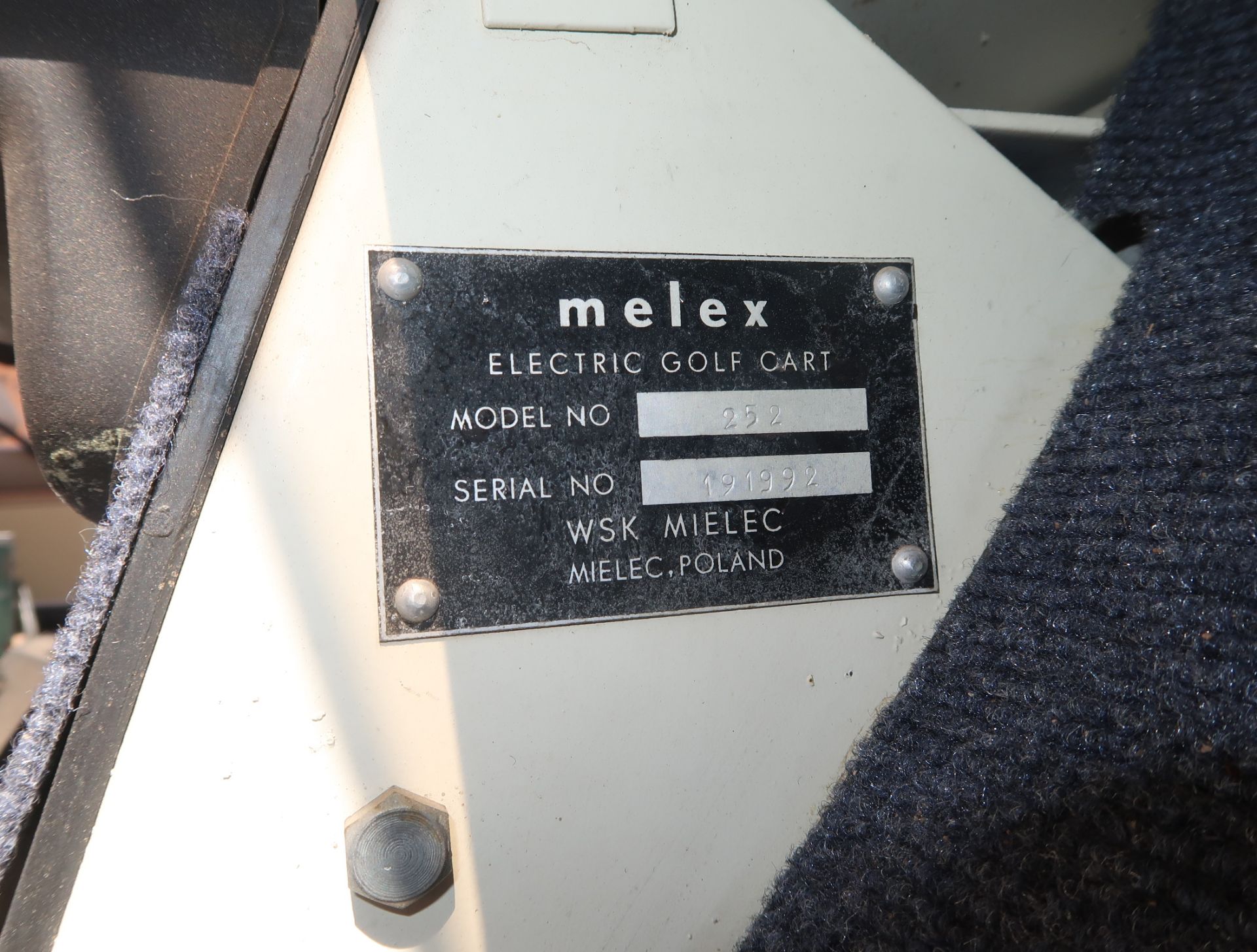 MELEX GOLFCART W/ CHARGER & BATTERIES, REAR SEAT MDL. 252 SN. 191992 (NO TITLE) - Image 5 of 10