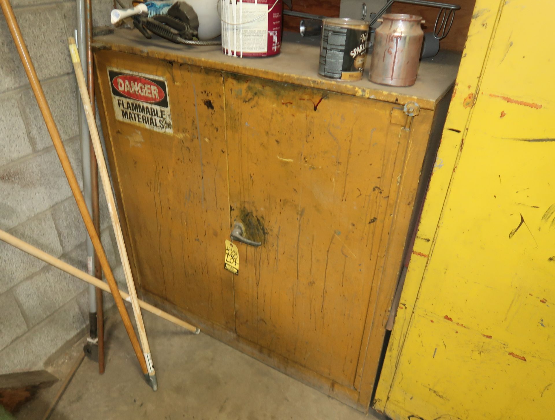 FLAMMABLE CABINET W/CONTENTS, 4' X 4'