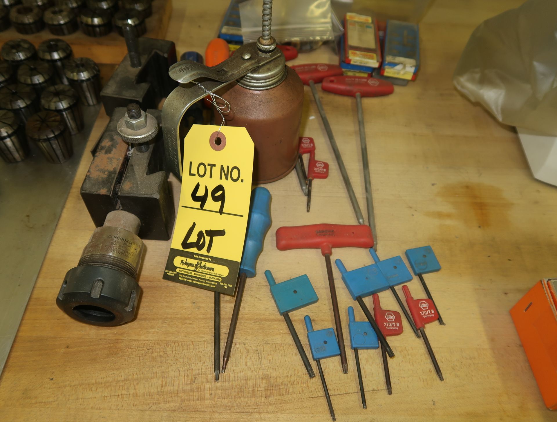 LOT OIL CAN, TORX WRENCHES, TOOL POST HOLDERS, ETC.