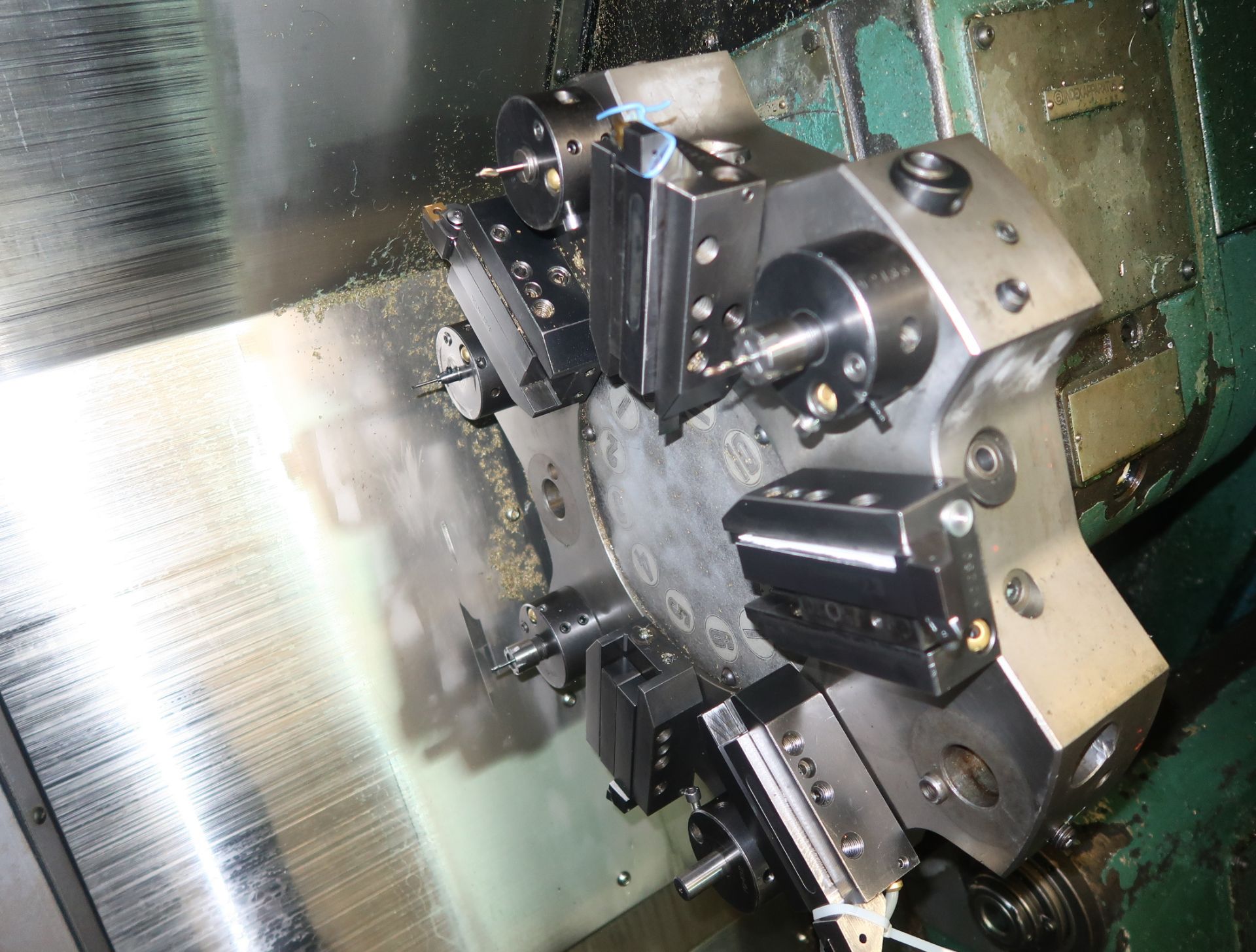 NAKAMURA-TOME SLANT 1 CNC TURNING CENTER, FANUC 11-T CONTROL, SN. C24502 W/TOOL HOLDERS, ETC. ON - Image 5 of 8