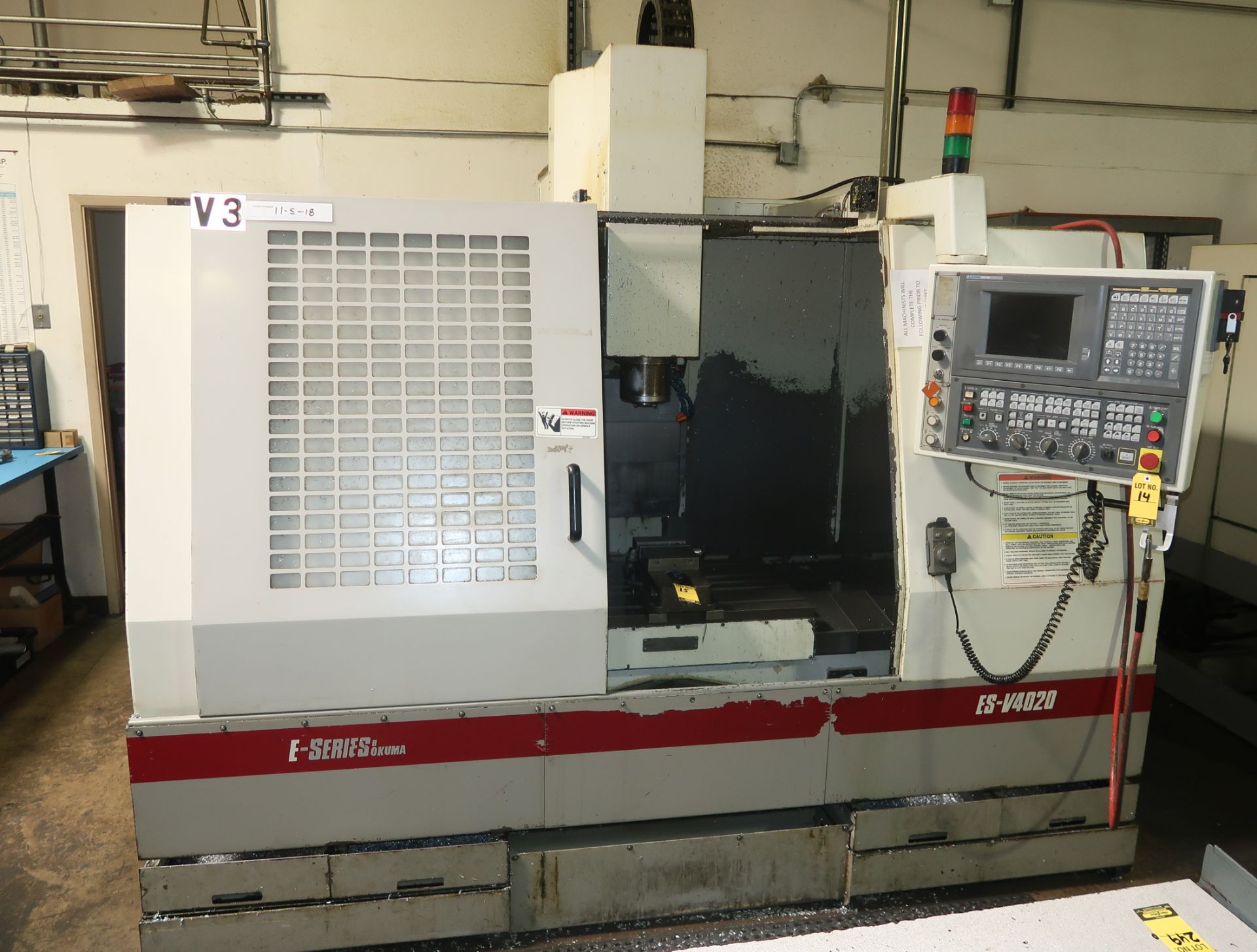 2002 OKUMA ES-4020 CNC VERTICAL MACHINING CENTER, OSP-10M CONTROL, SN. 1244