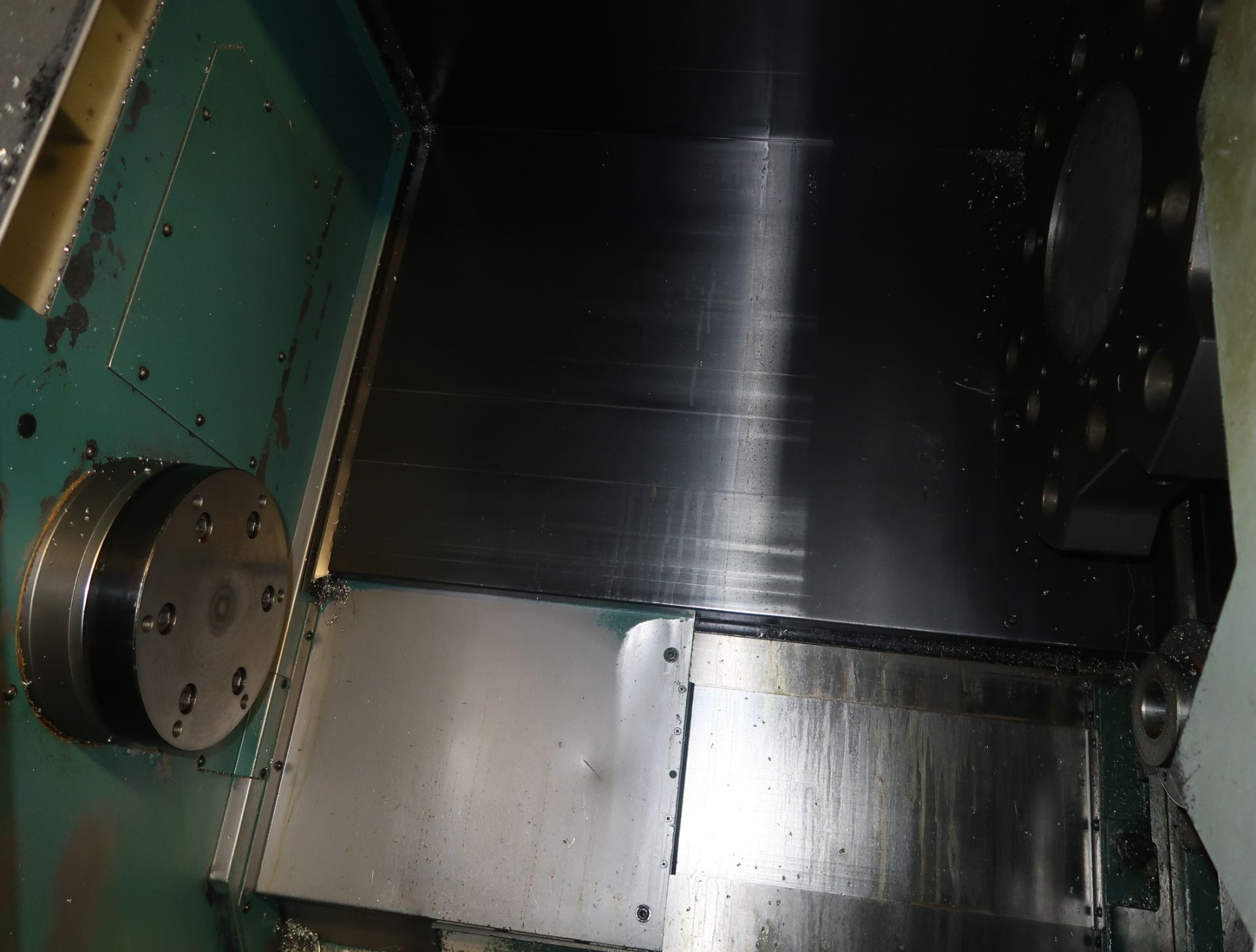 NAKAMURA-TOME SC300 CNC LATHE, FANUC 21-T CONTROL, TURBO CHIP CONVEYOR, SN. S308603, W/TOOLING ON - Image 6 of 8