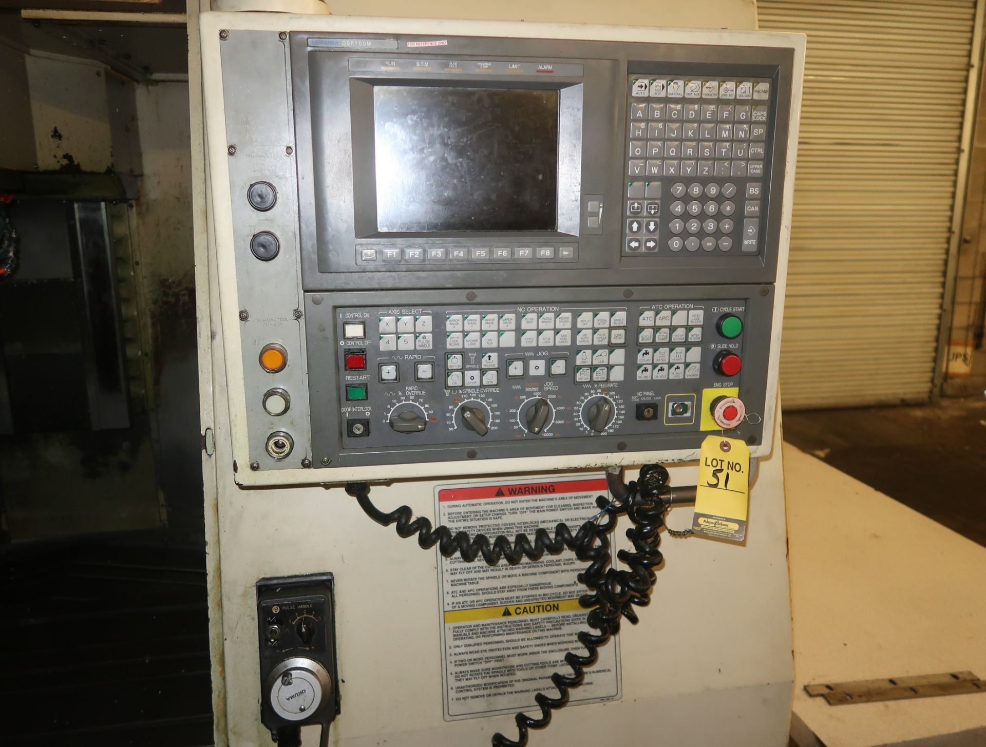 1998 OKUMA CADET-MATE 4020 CNC VERTICAL MACHINING CENTER, OSP-700M CONTROL, SN. 0531 - Image 3 of 4