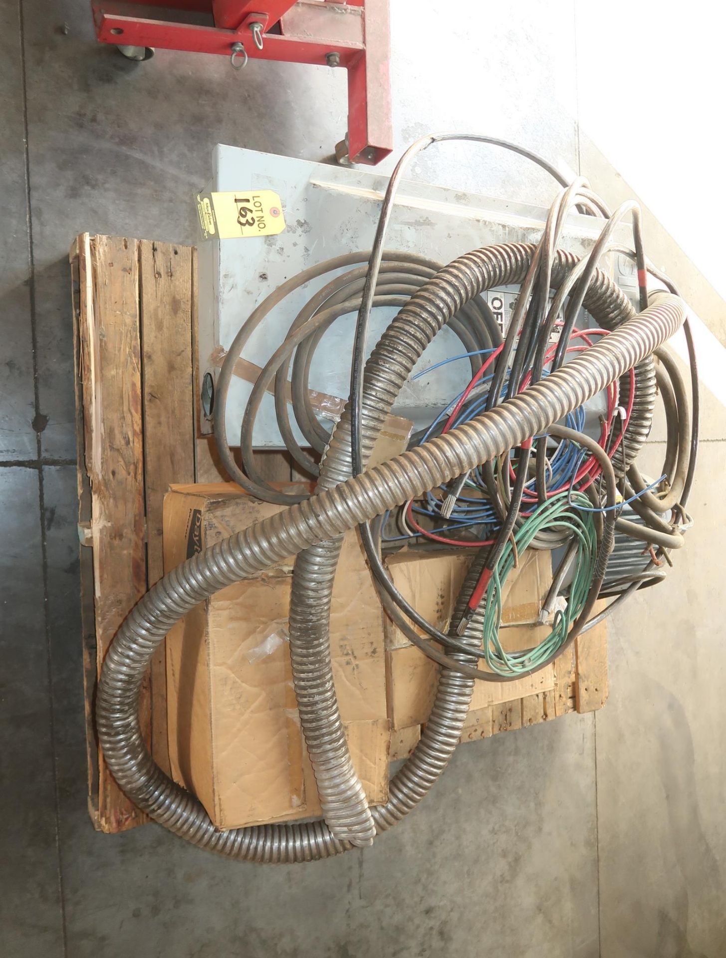 ASSORTED PARTS, MOTOR, WIRES HOSES, ETC.