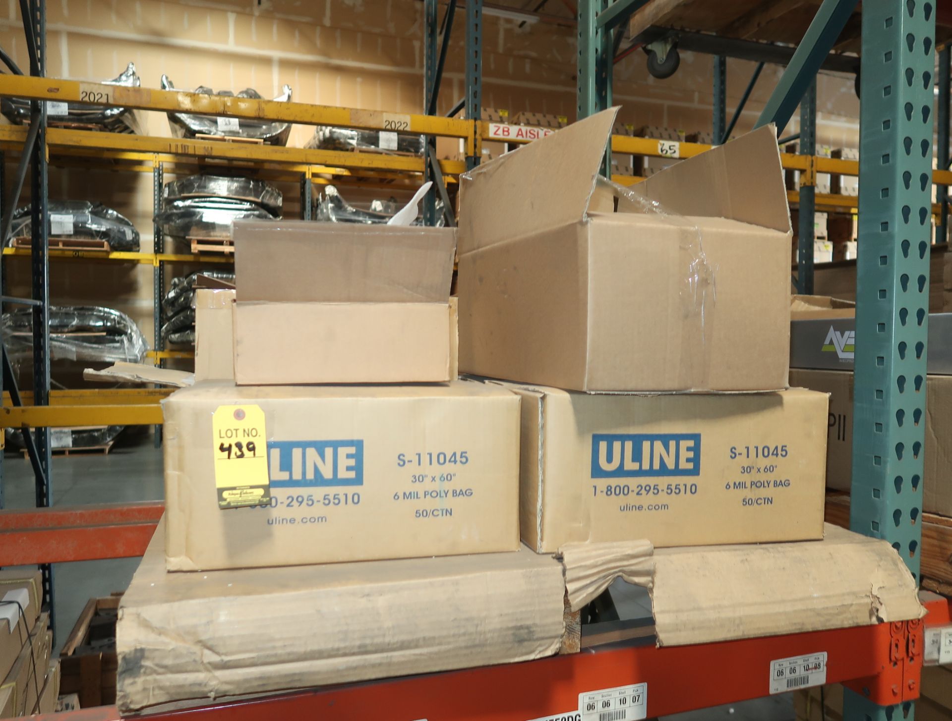 ULINE 30"X60" 6MIL POLY BAG & MISC BRACKETS