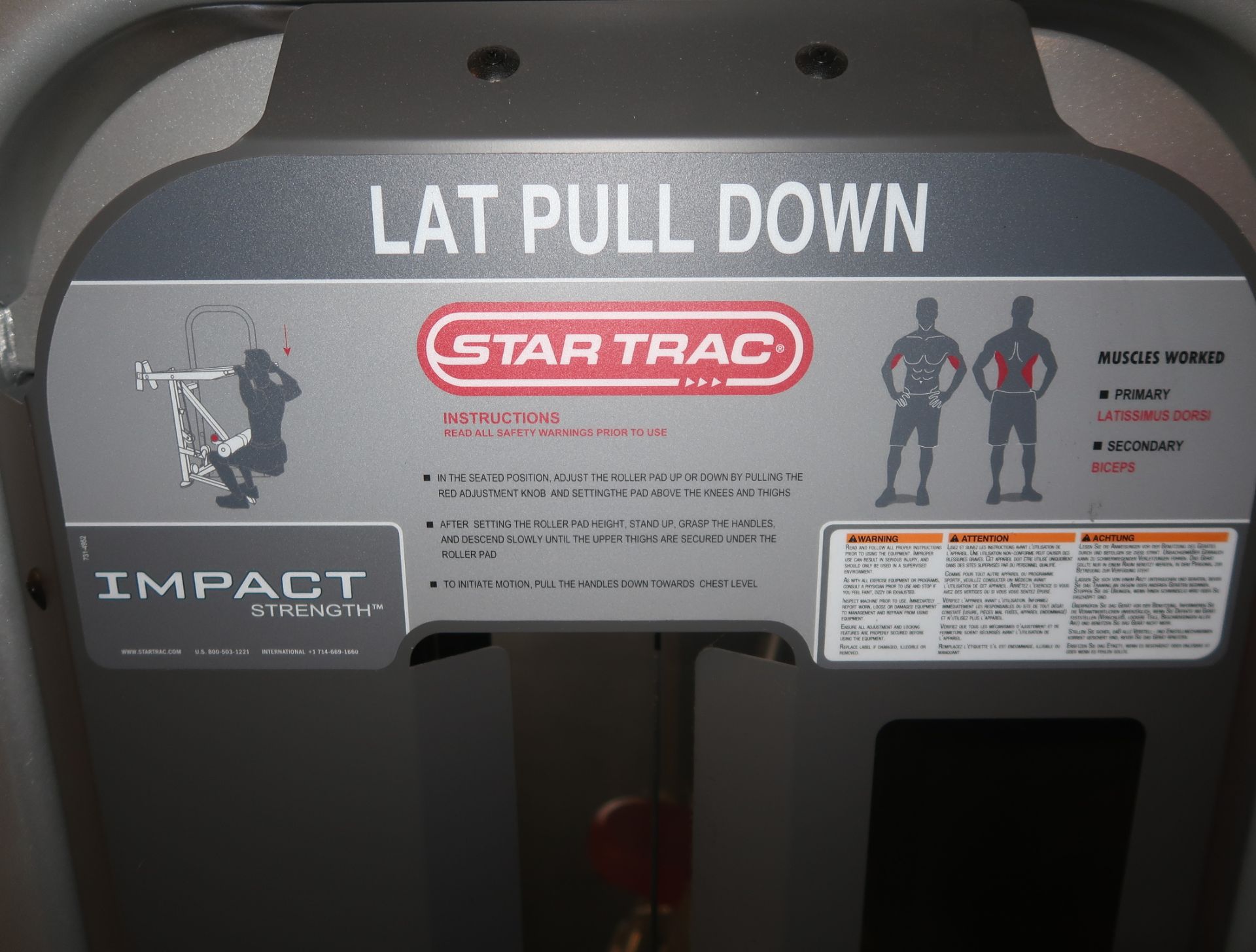 STAR TRAC FIXED LAT PULL DOWN - Image 2 of 2