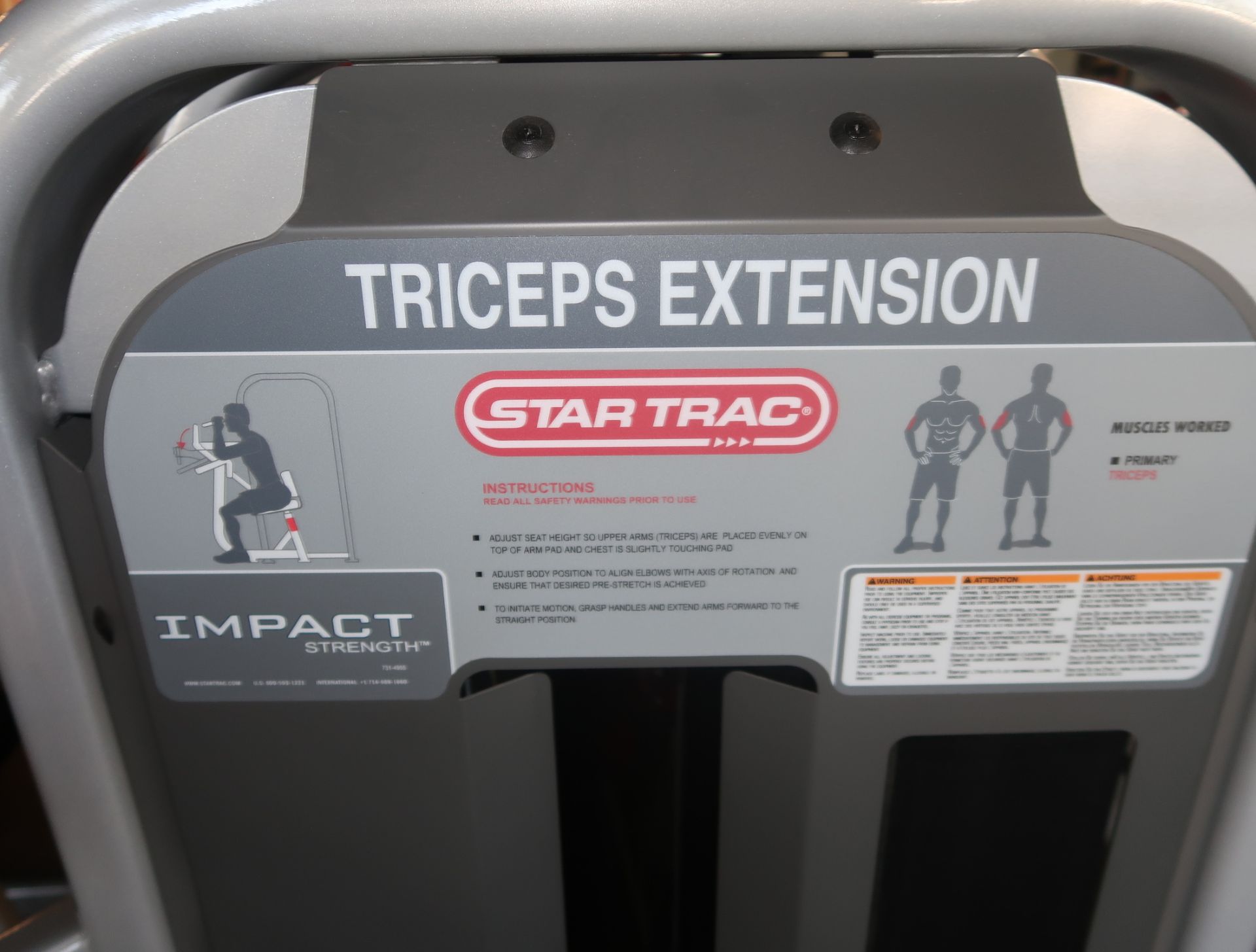 STAR TRAC IMPACT STRENGTH TRICEPS EXTENSION MACHINE - Image 2 of 2