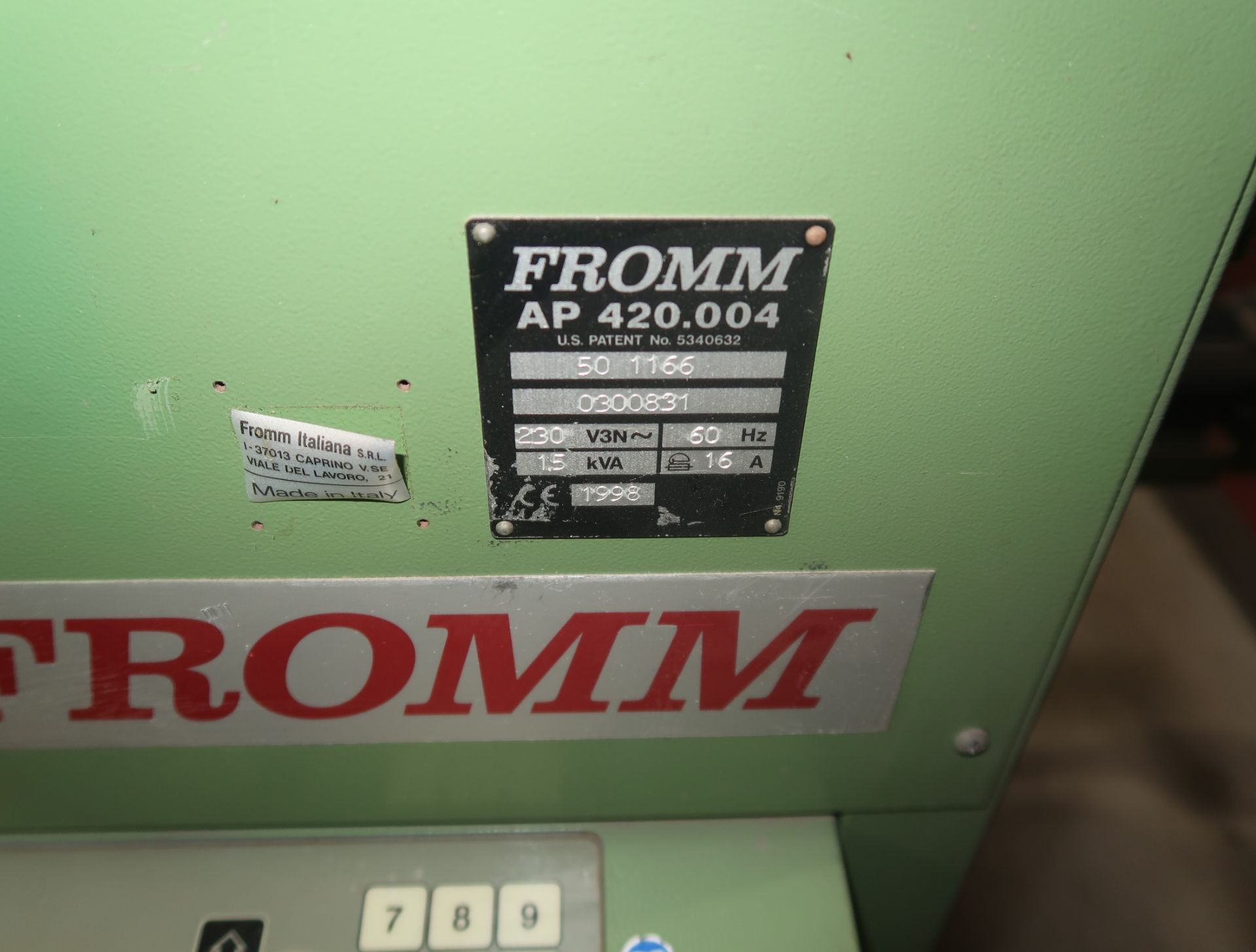 FROMM AP 420.004 AIRPAD MACHINE/PACKAGING - Image 3 of 3