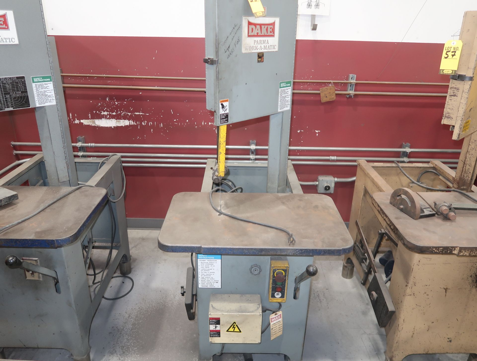 DAKE PARMA WORK-A-MATIC BAND SAW MDL. SXC SN. 201427