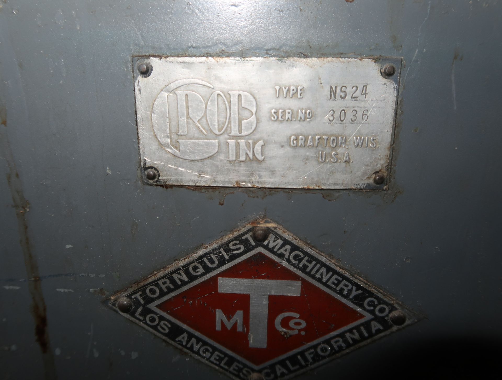 GROB INC. VERTICAL BANDSAW W/BLADE WELDER MDL. N524 SN. 3036 - Image 3 of 3