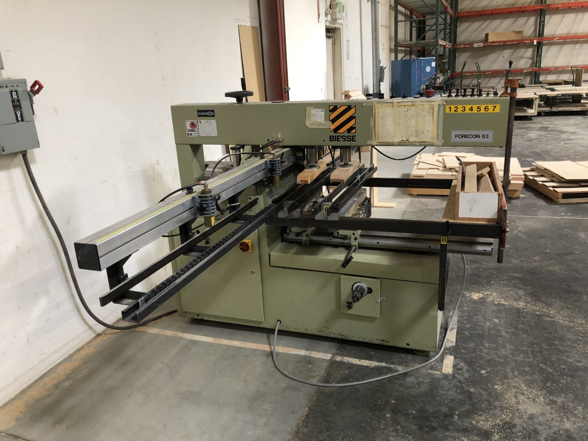 2005 Weeke BHC250 CNC Router - Boring Unit with 11 vertical and 4 Horizontal, 8 HP hsk 63 Liquid