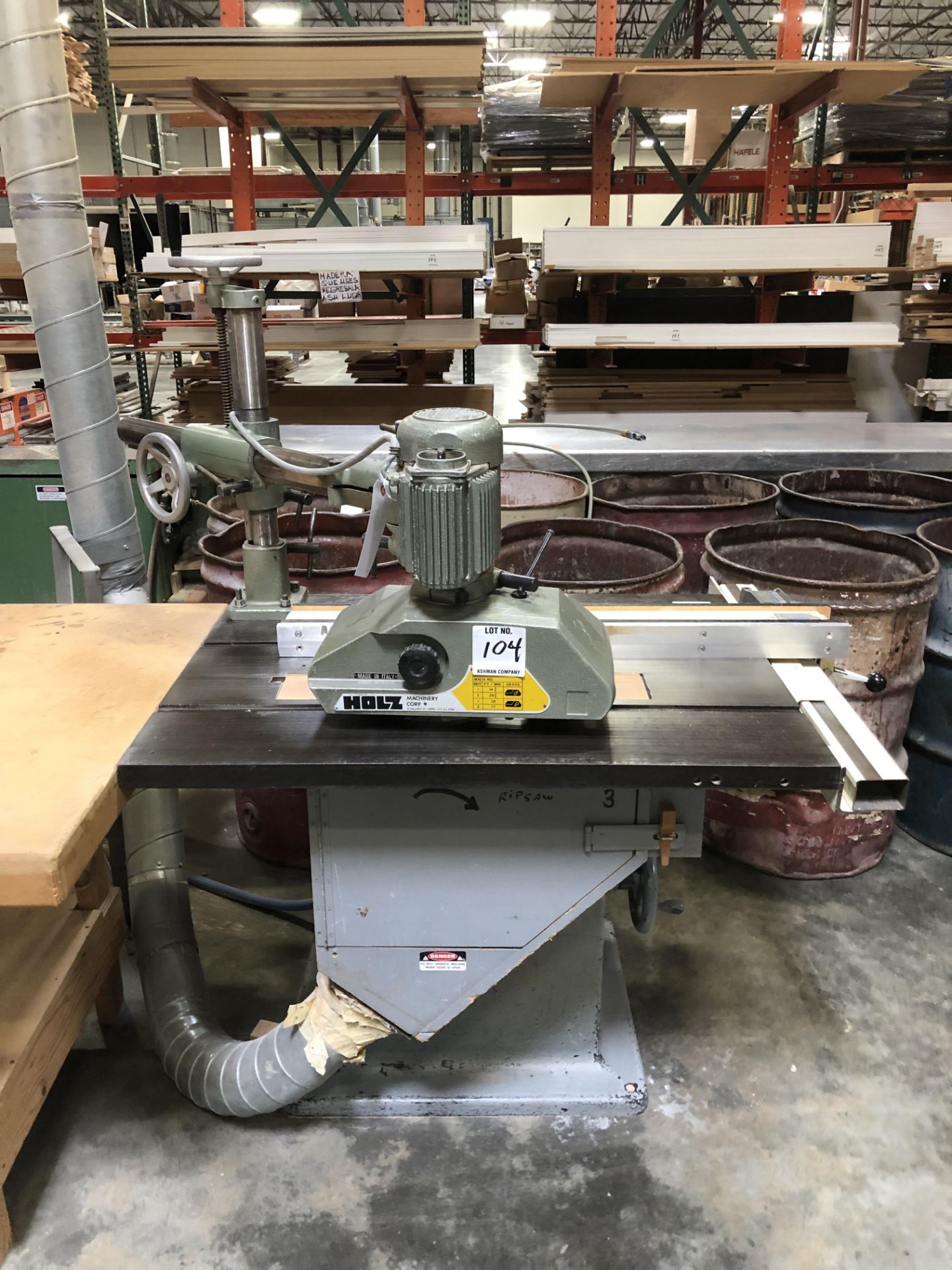 Holz 1978-343 Table Saw with Feeder S/N 10972