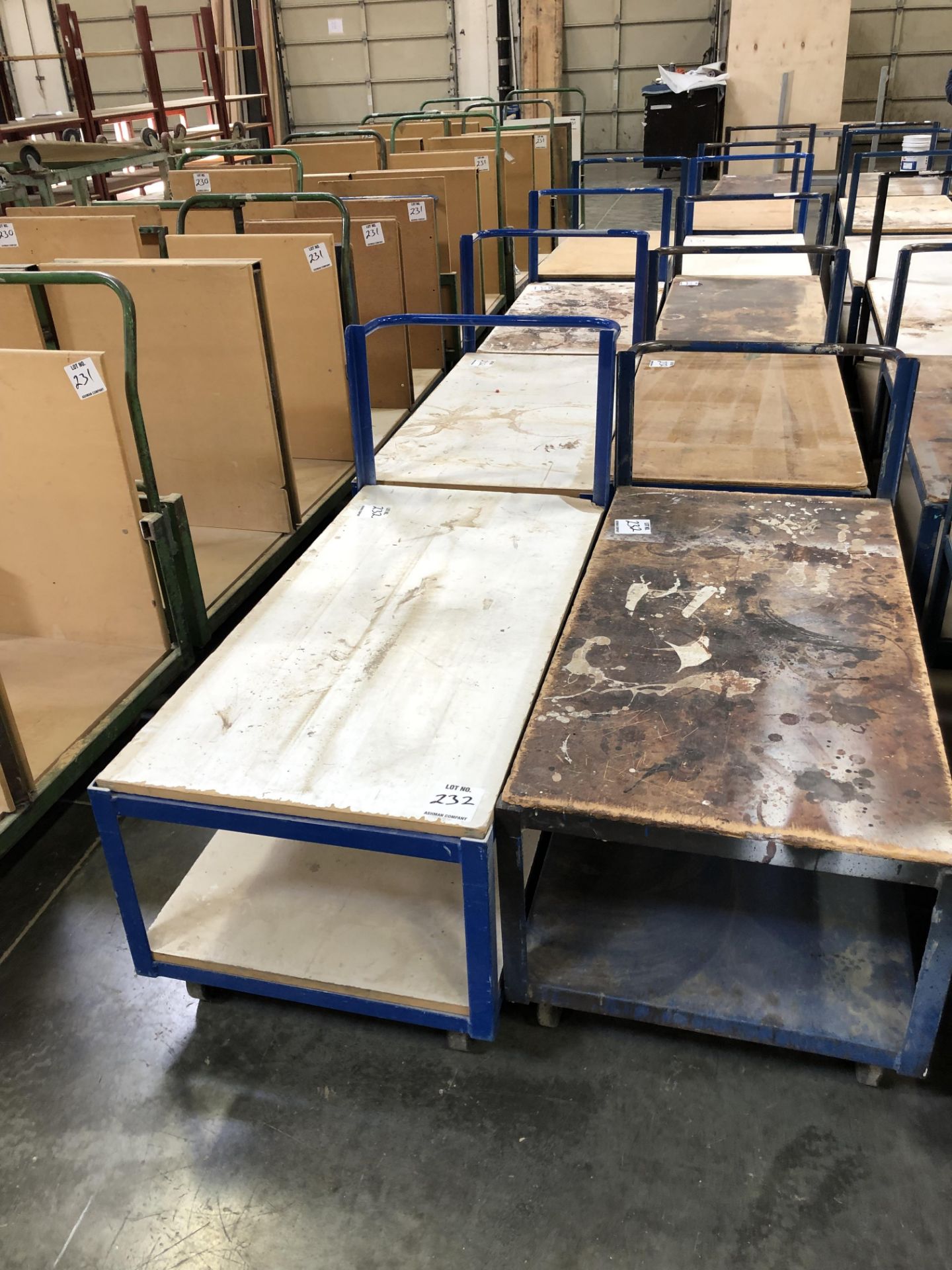 Lot: 5 Heavy Duty Shop Carts