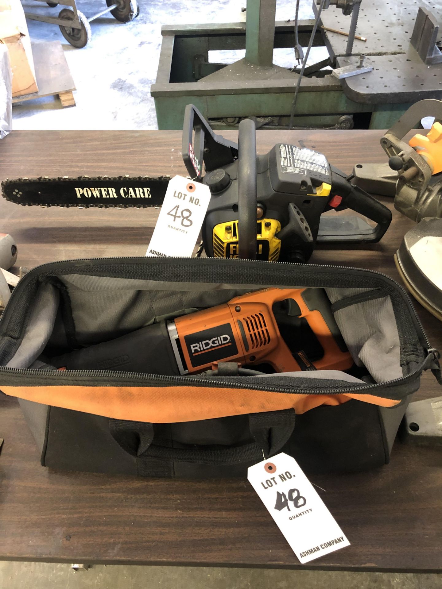 (2) 1 RIGID SAWZALL 1 CHAINSAW