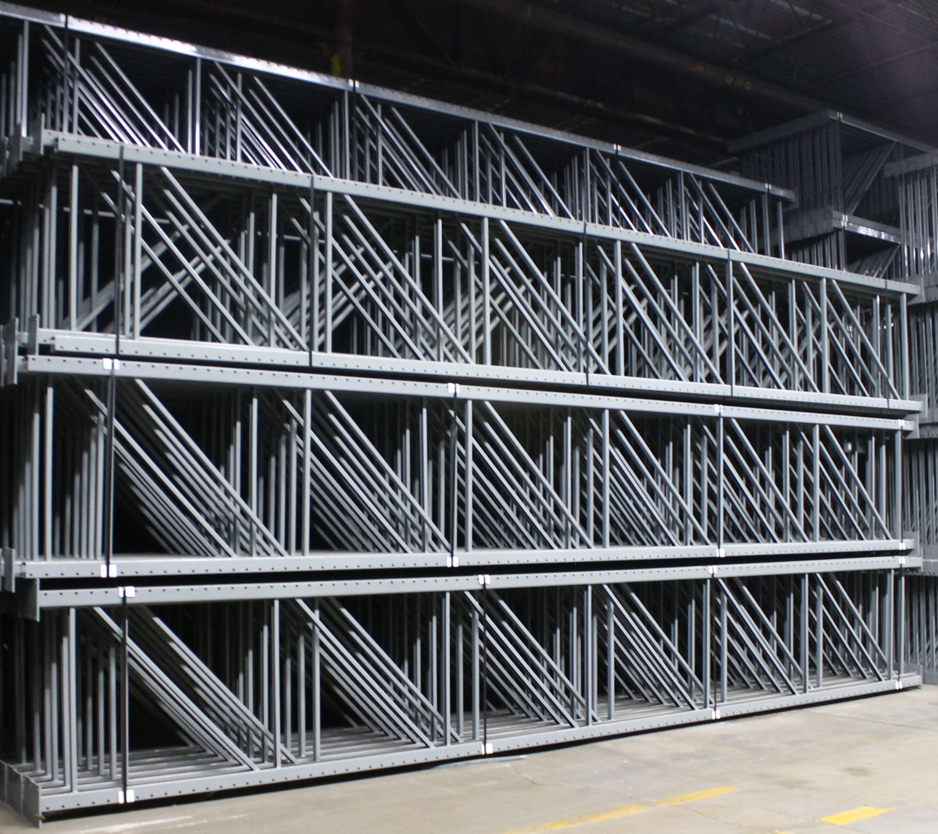 28 BAYS OF 24'H X 42"D X 144"L KEYSTONE STYLE PALLET RACKS