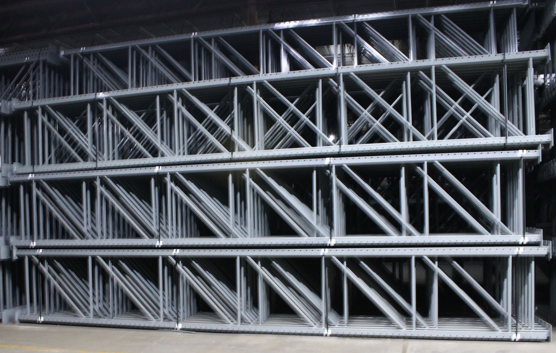 28 BAYS OF 24'H X 42"D X 144"L KEYSTONE STYLE PALLET RACKS