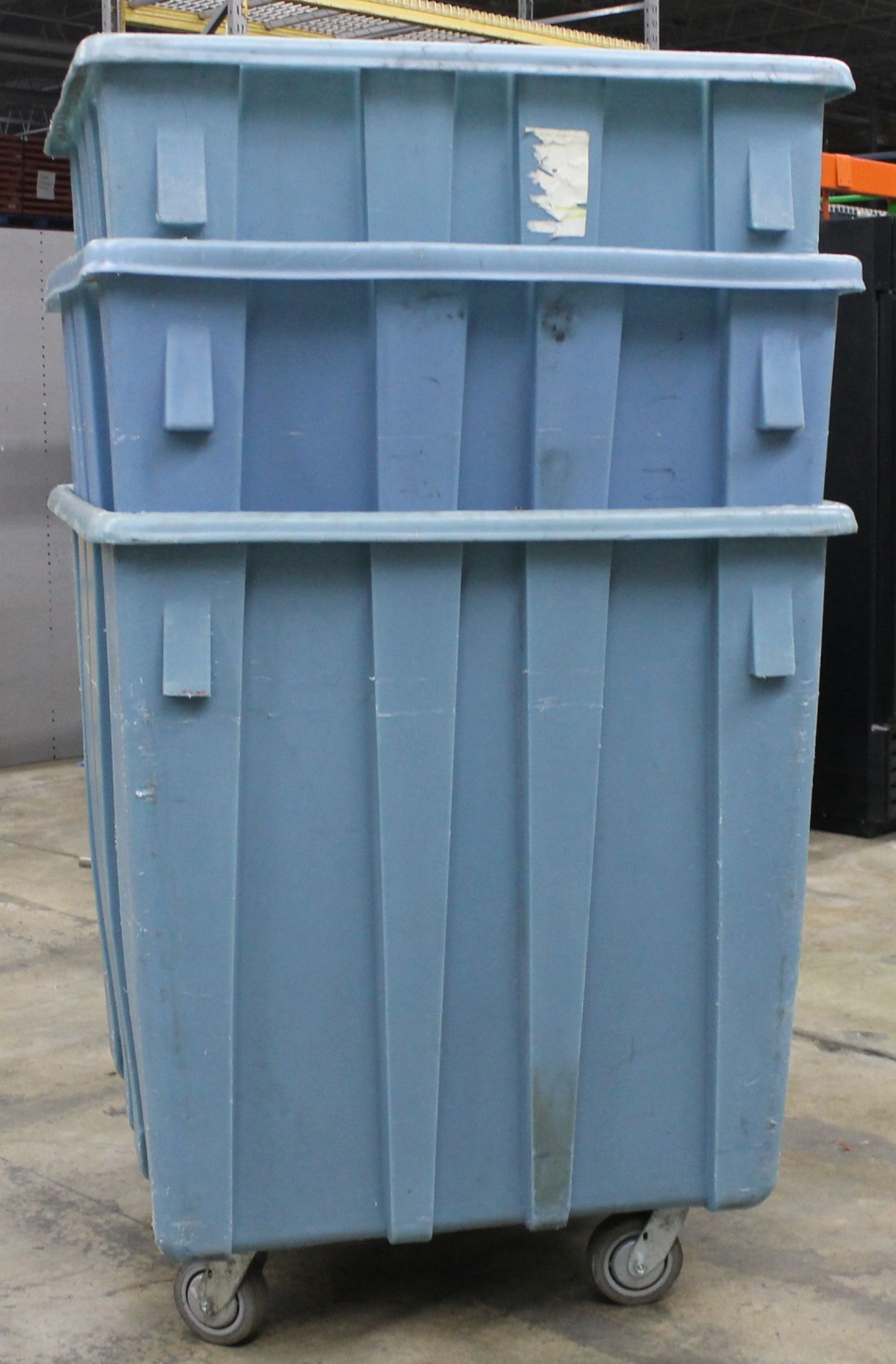 3 PCS OF USED PLASTIC ROLLING TRASH CONTAINER