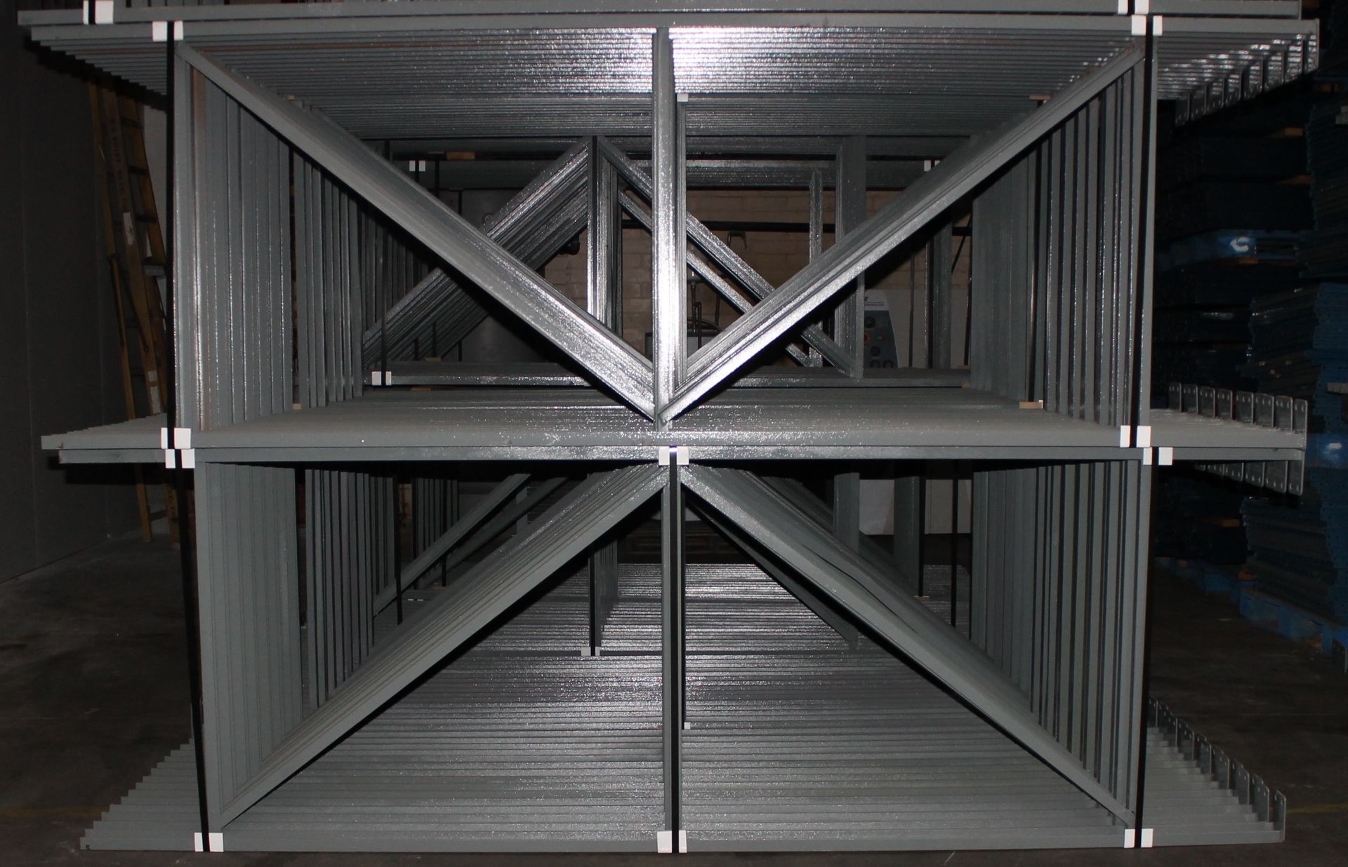 28 BAYS OF 126"H X 42"D X 102"L STRUCTURAL PALLET RACKS