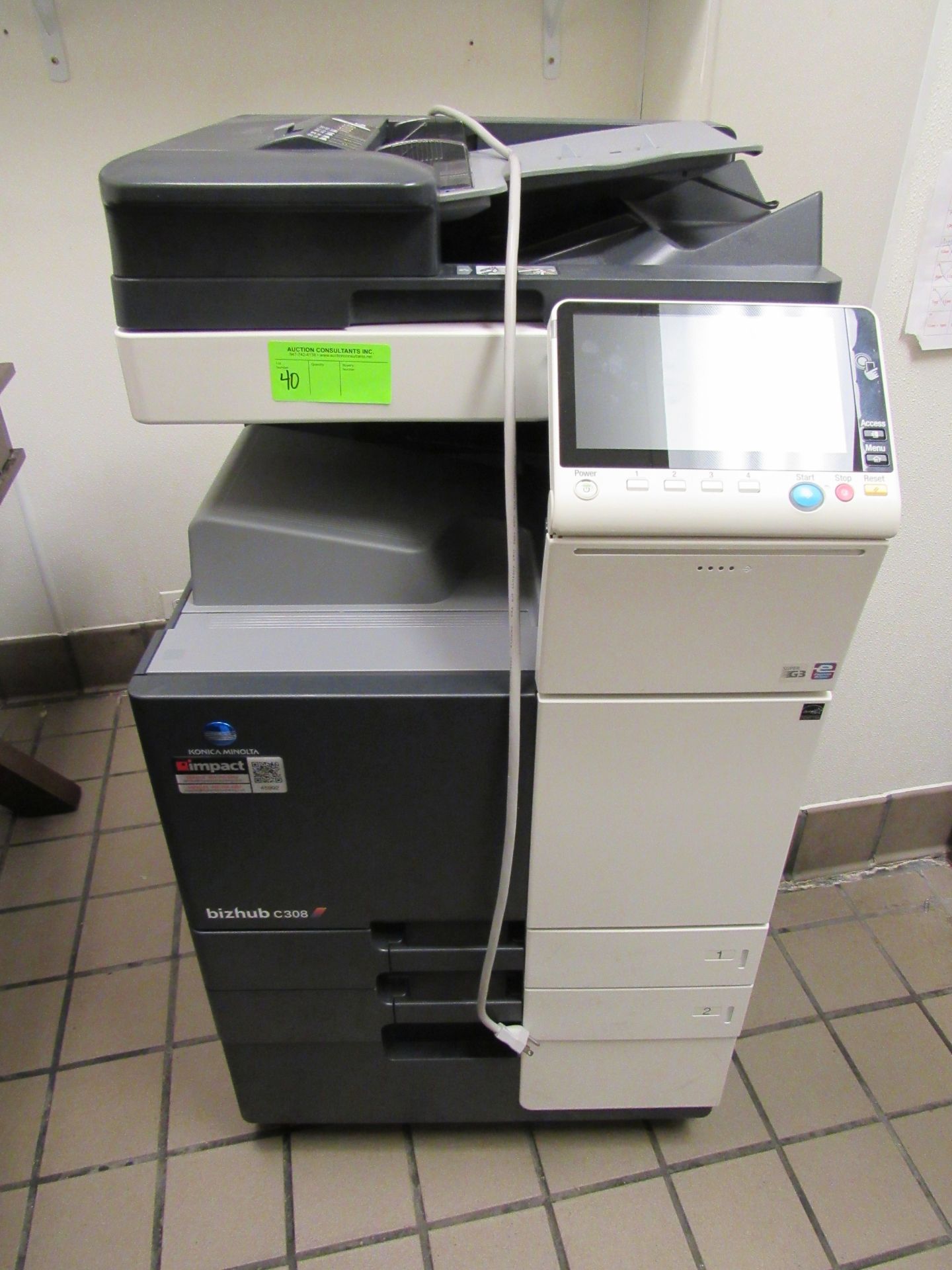 Konica Minolta Bizhub C308 color copier with document feeder