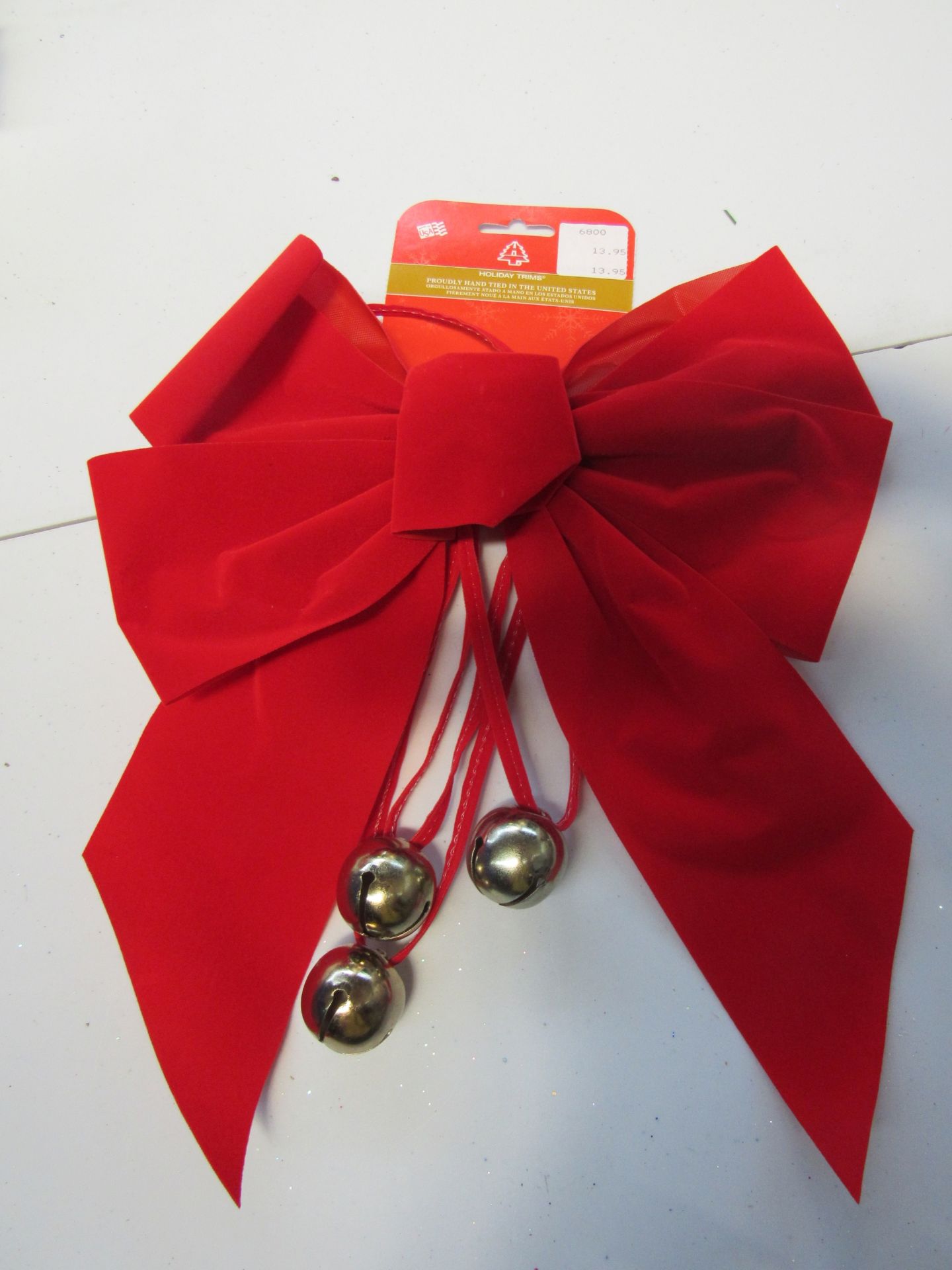 Group of velvet bows with bells