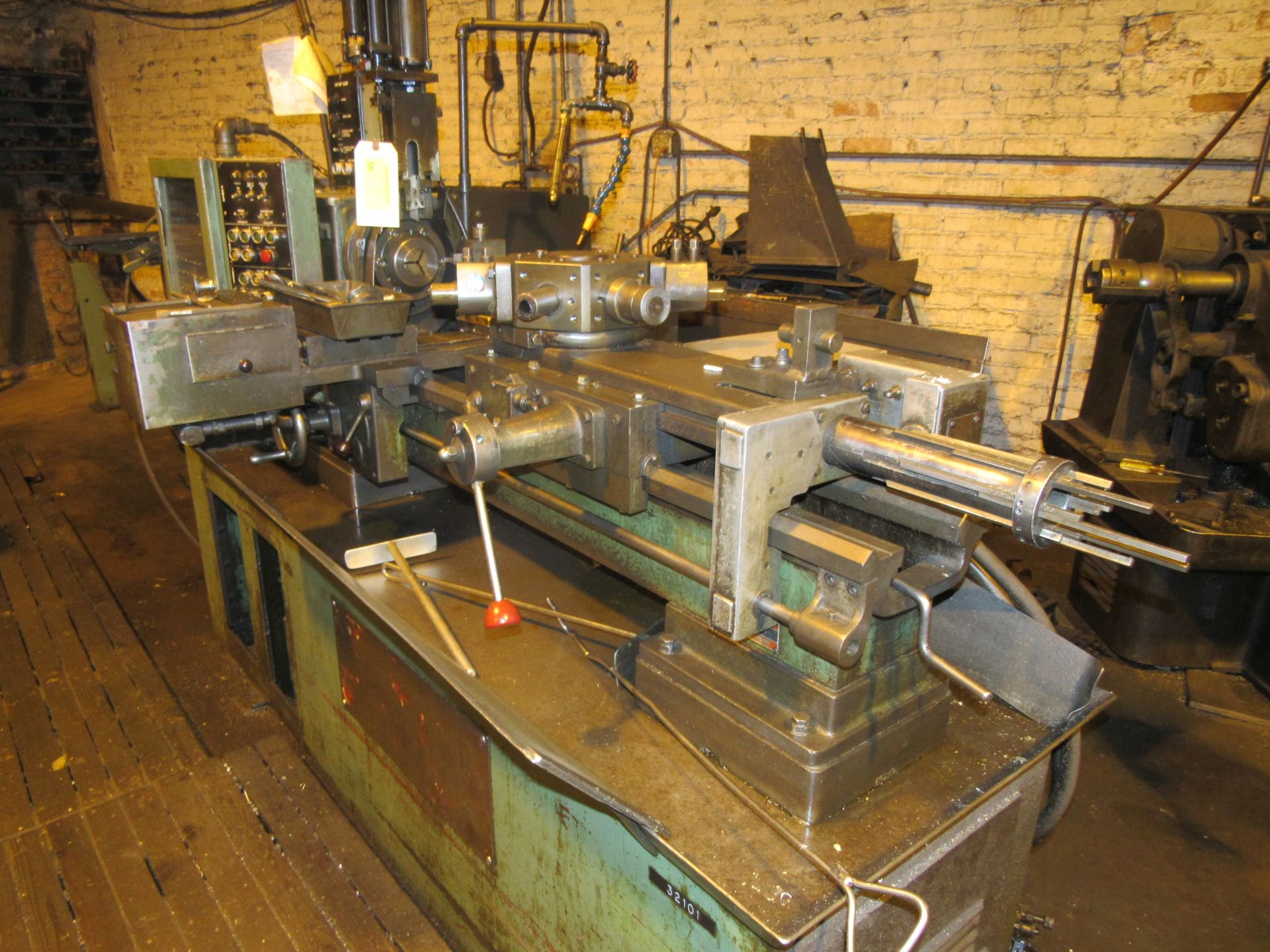Logan model 450 collet lathe, 15" swing, 4' bed, tool post, tool turret, collet closing chuck - Image 3 of 7