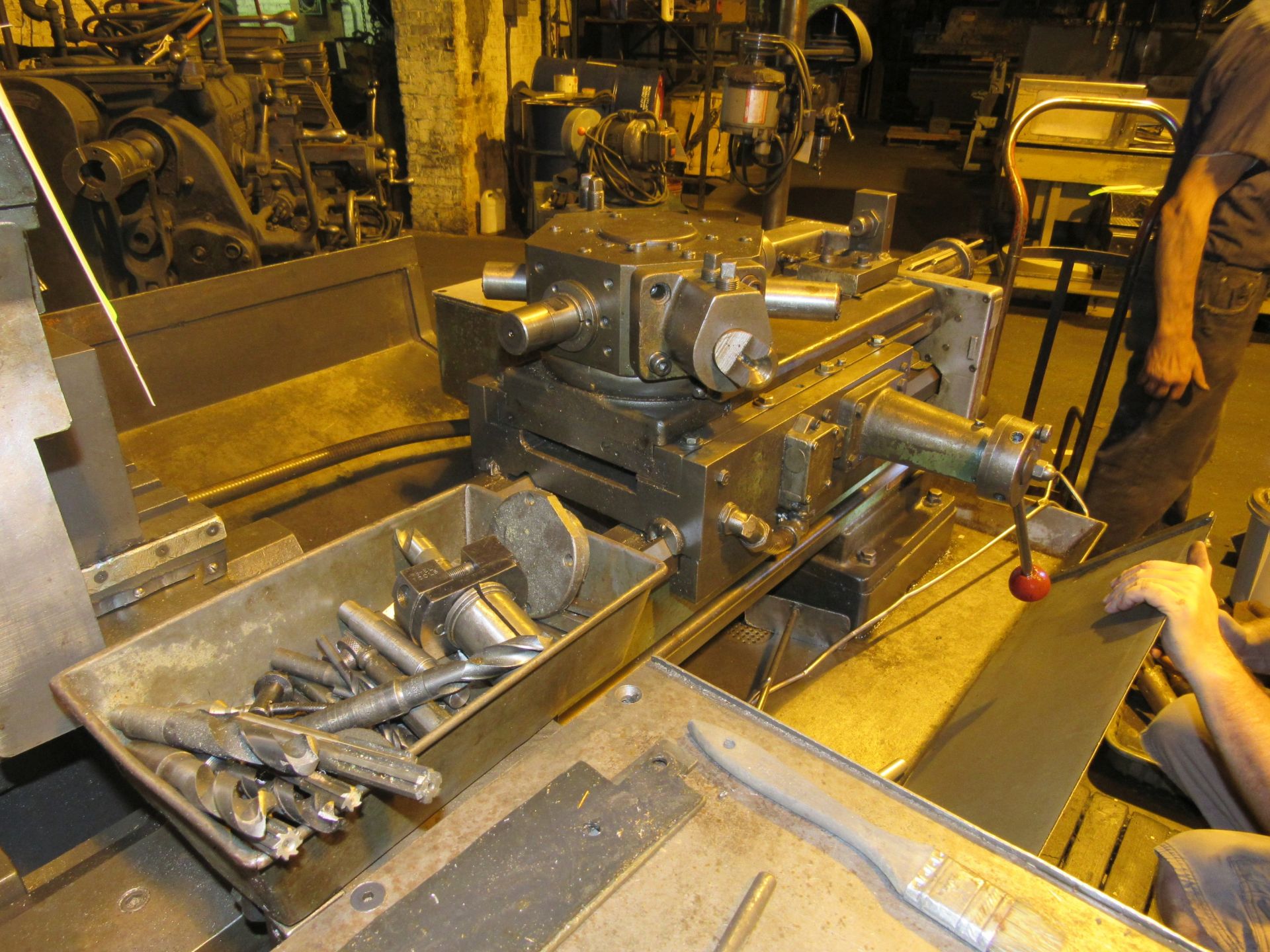 Logan model 450 collet lathe, 15" swing, 4' bed, tool post, tool turret, collet closing chuck - Image 7 of 7