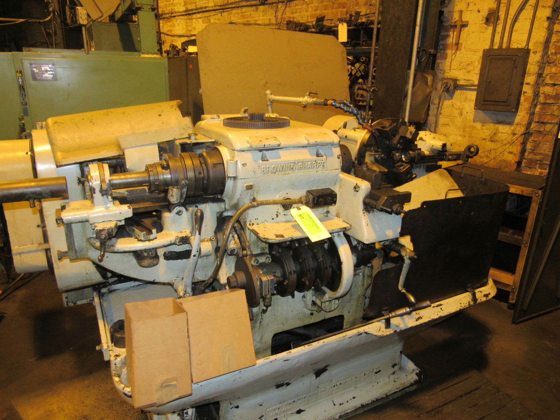 Brown and Sharpe model 4 turret lathe with vertical turret, bar feed and steady rests