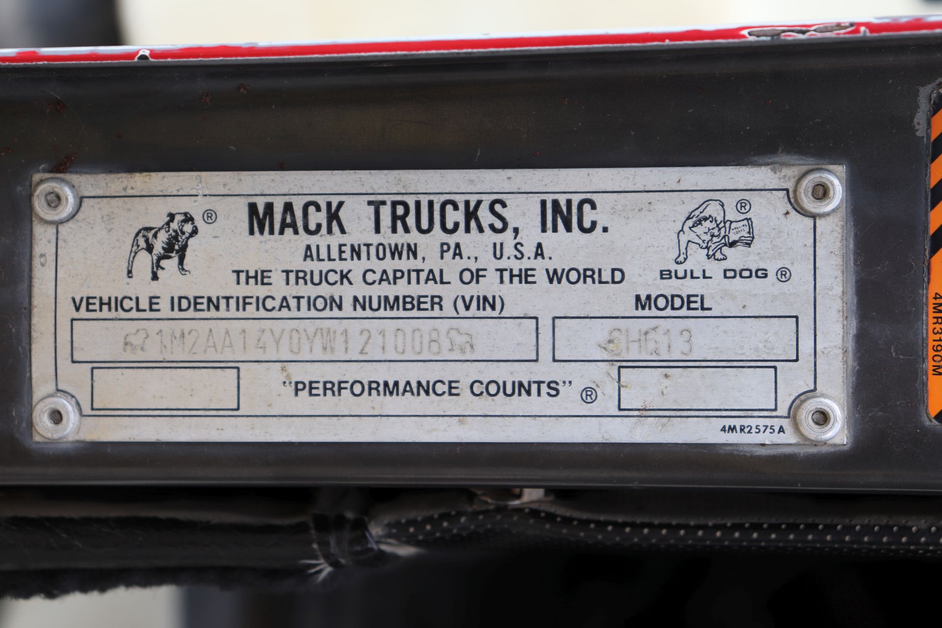 2000 Mack truck, VIN 1M2AA14Y0YW121008, engine #UT301008, model CH613 - Image 12 of 12