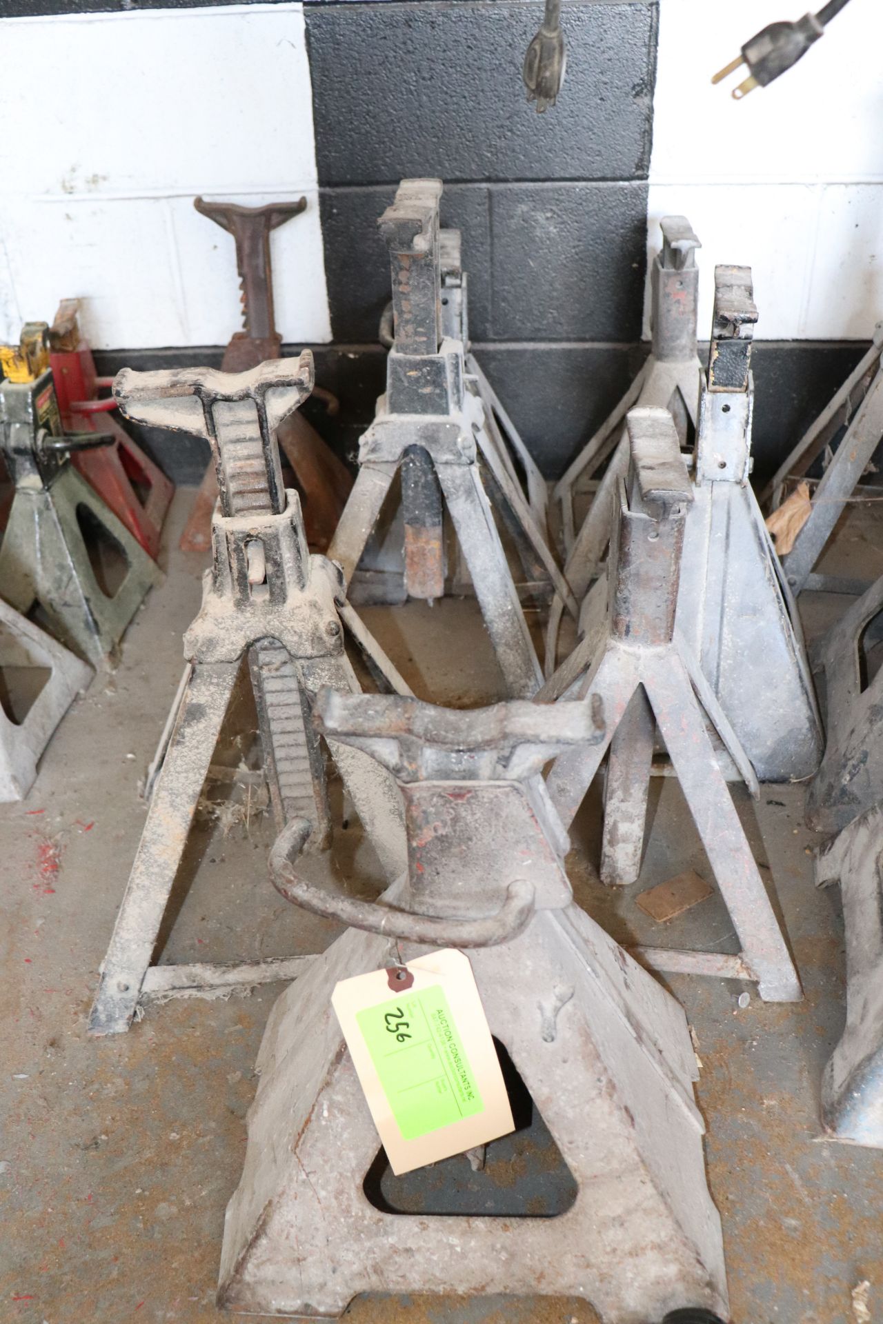 Group of eight jack stands