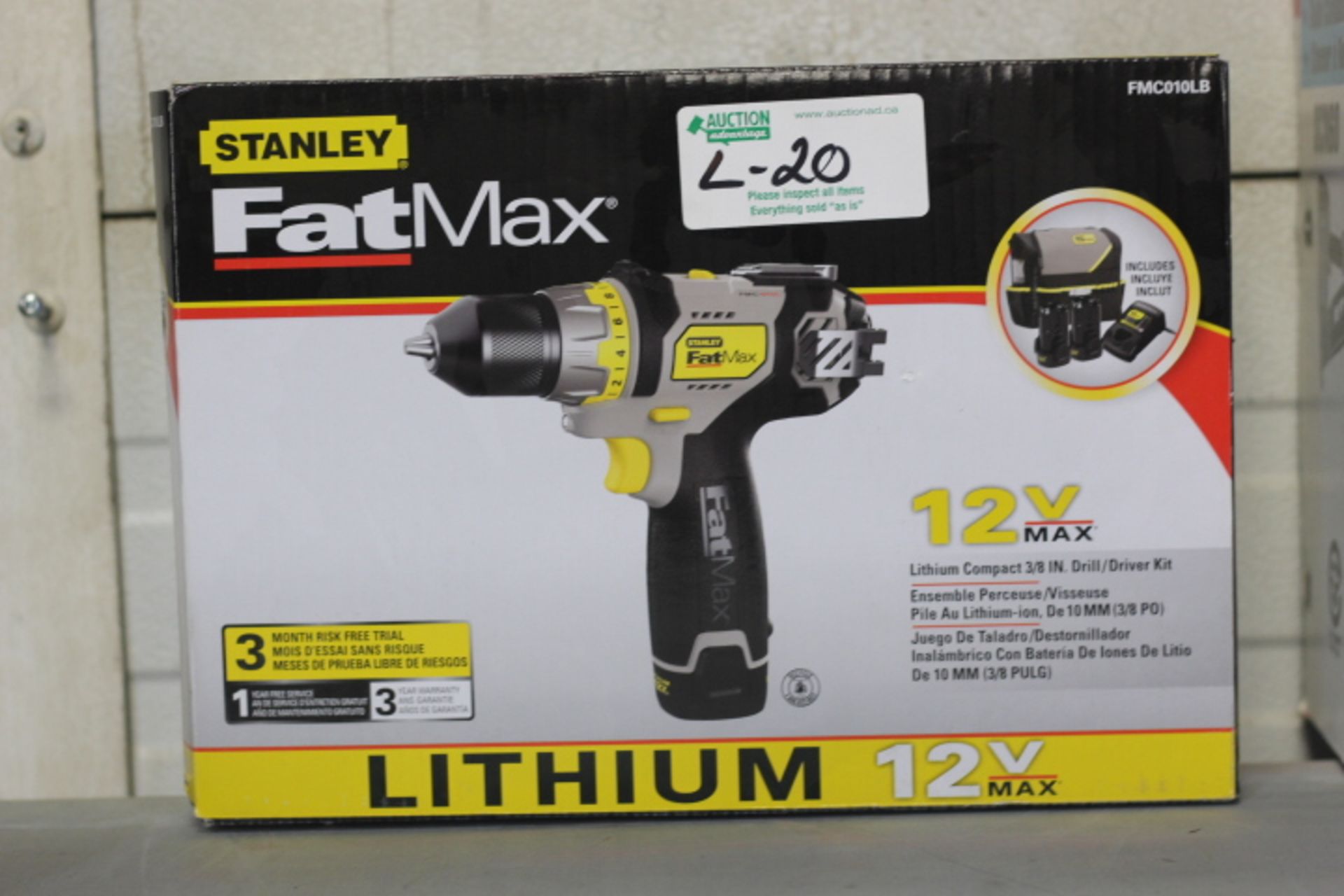 New Stanley Fatmax 12 volt Drill and Driver Kit 3/8"