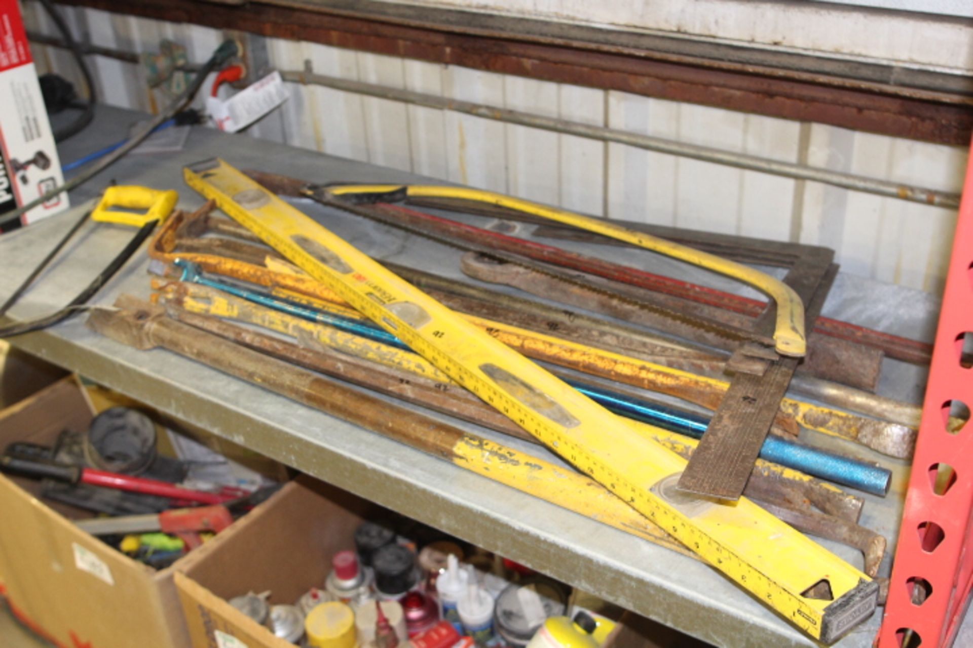 Lot of Misc. Hand Tools - Level, Squares, Saws, Wrecking Bars, Pry Bars, Etc - Image 3 of 3