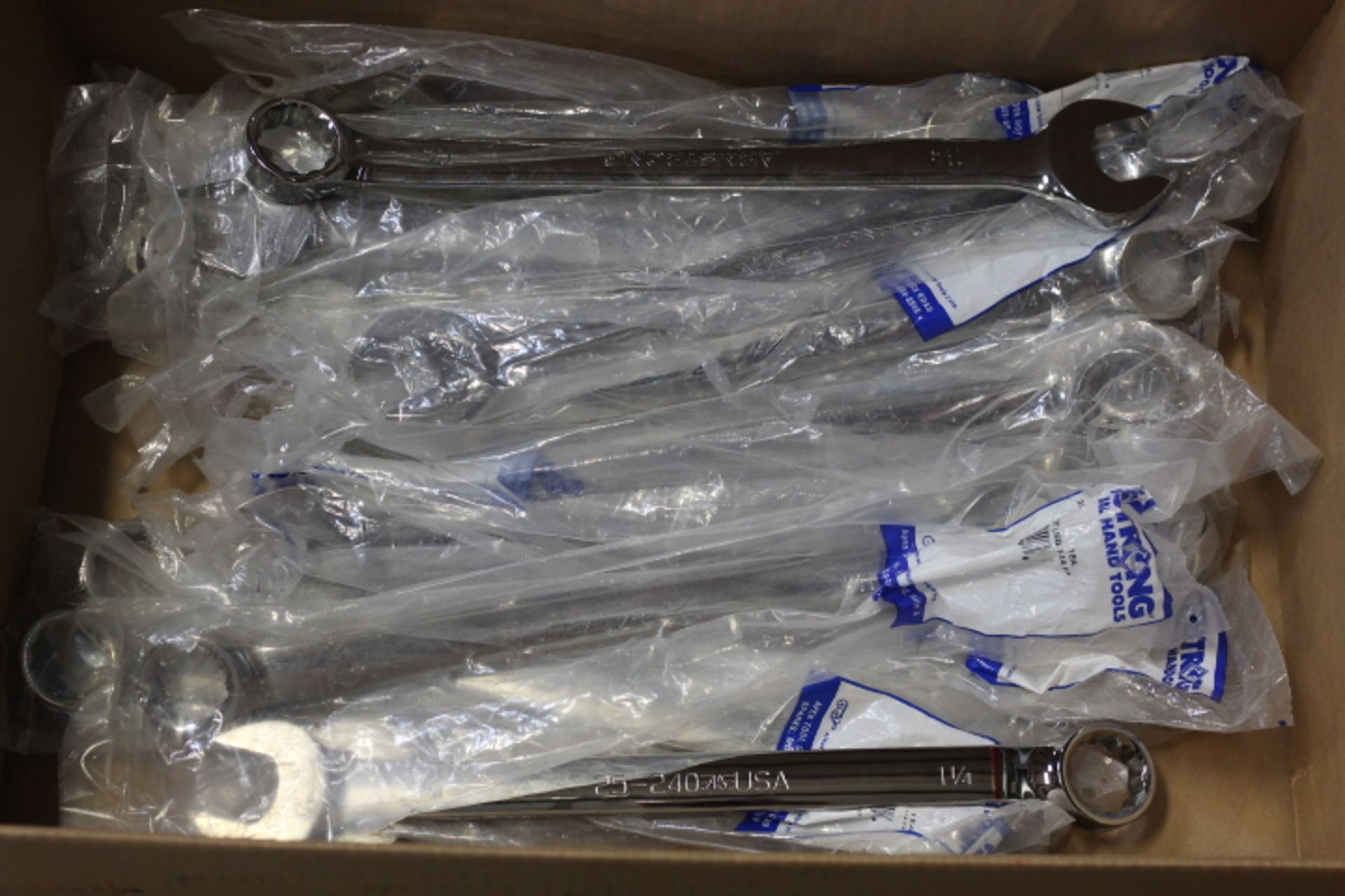 Box Lot of New Armstrong 1 - 1/4" Combination Wrenches Approx 18pcs