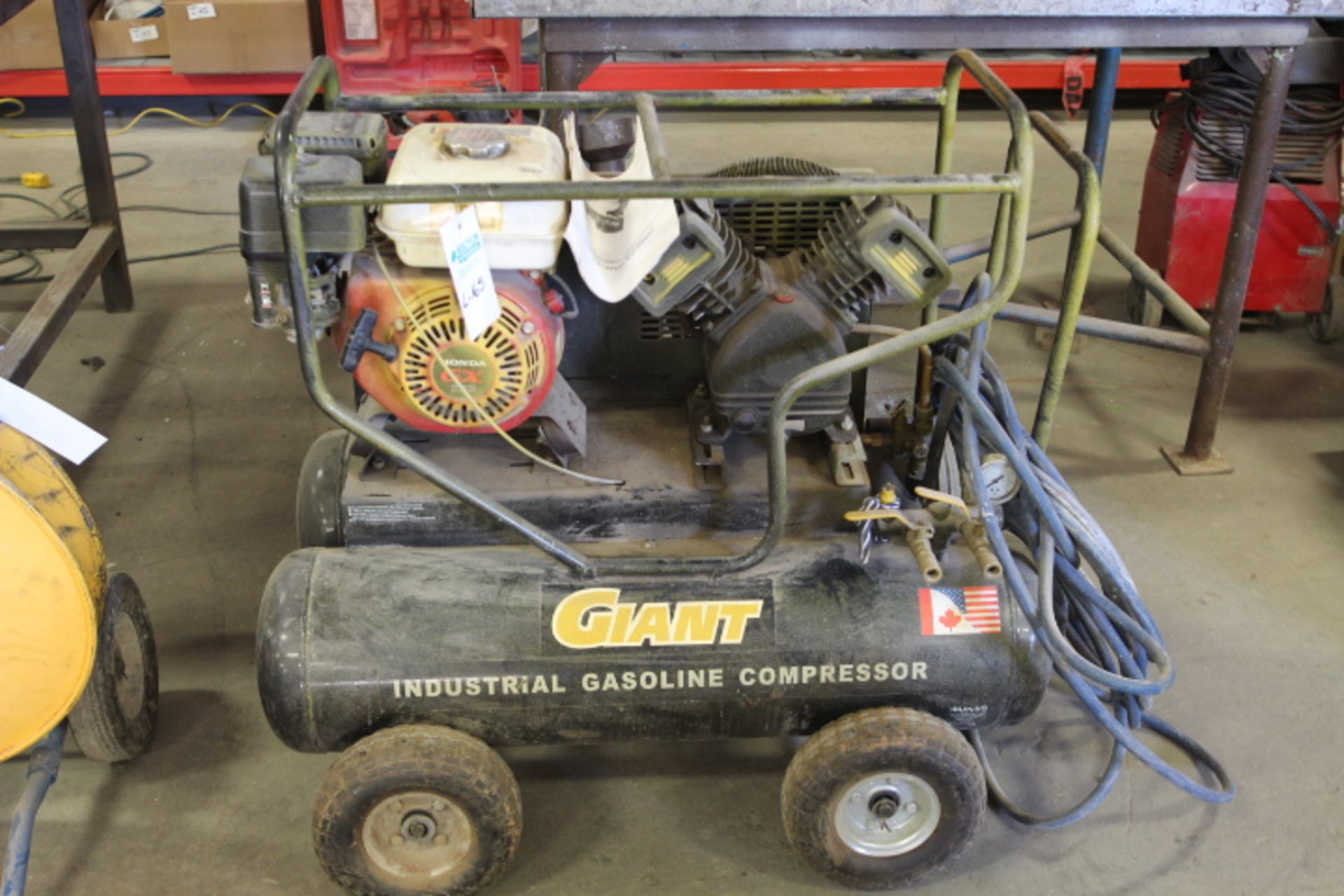Giant Industrial Gasoline Air Compressor with hose