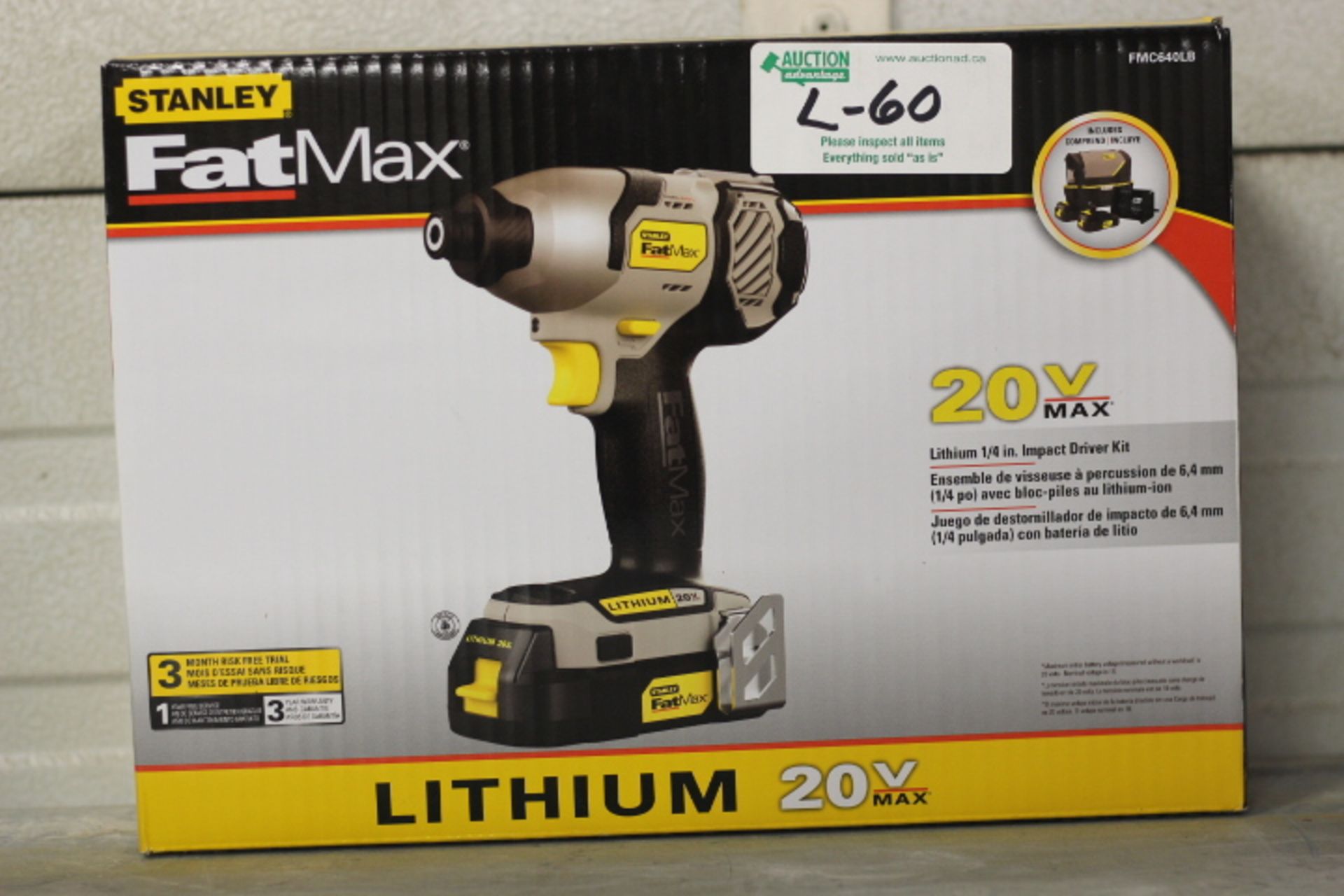 New Stanley Fatmax 20volt 1/4" Impact Driver Kit