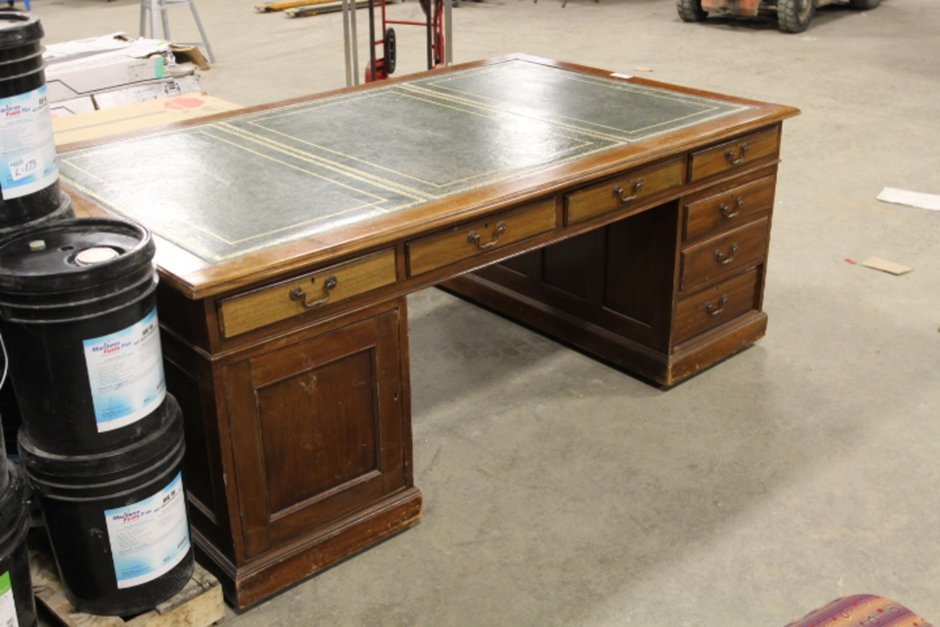 *78" X 48" PARTNERS DESK W/LEATHER INLAY - Image 2 of 3