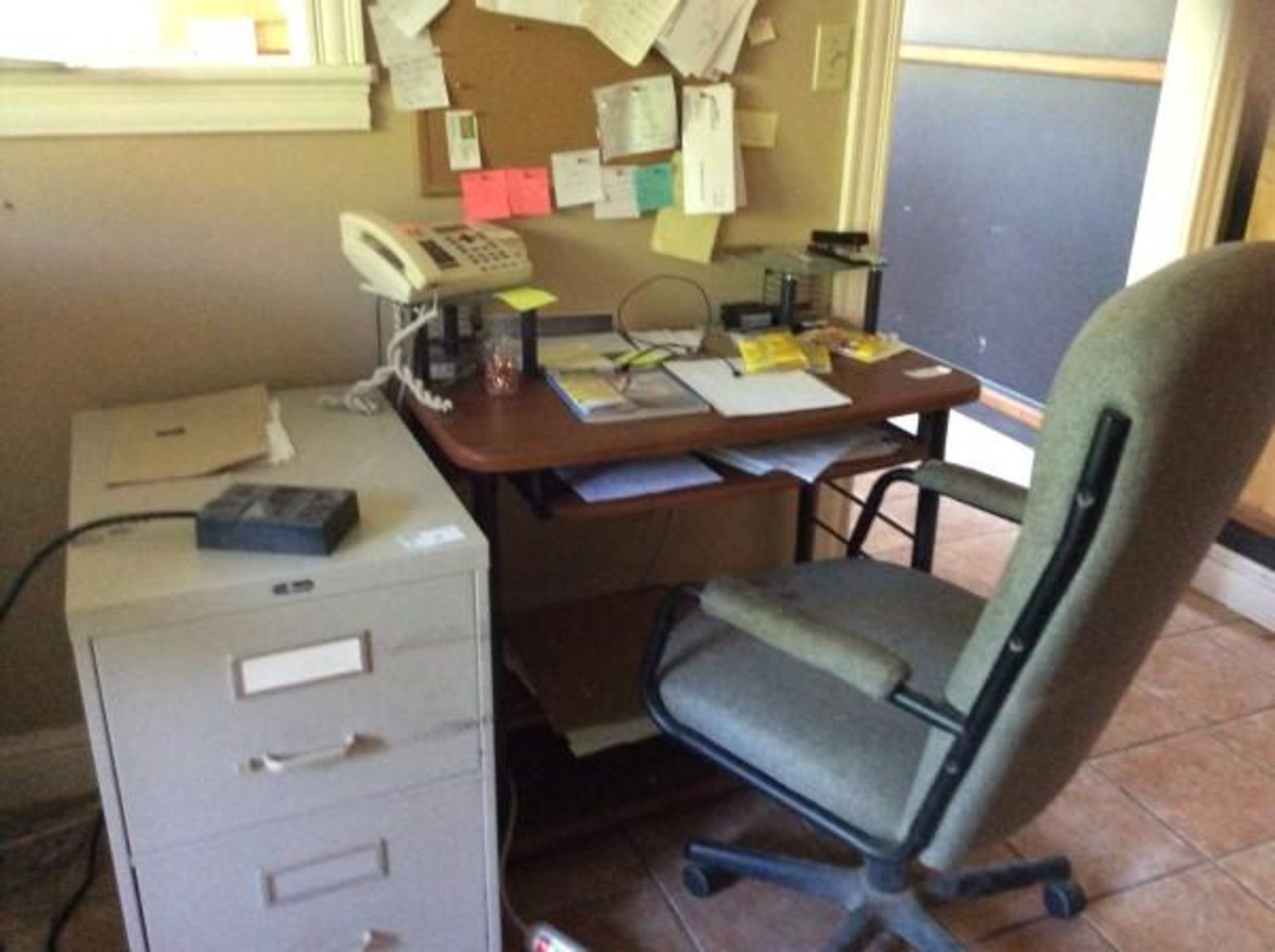 Complete office, 2 chairs, computer table, 2 filing cabinets, desk, heater, etc - Image 2 of 12