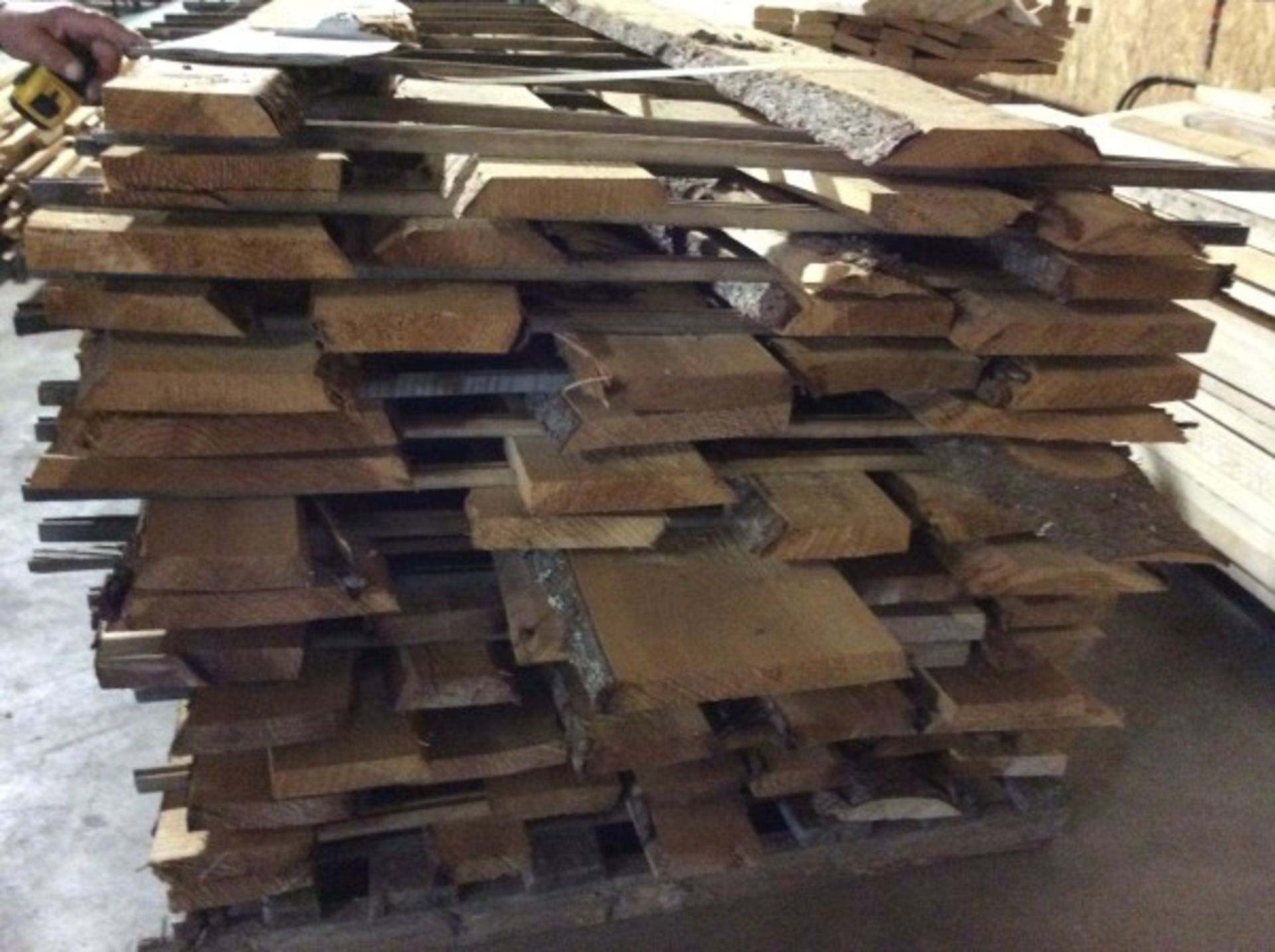 SKID LOT OF LIVE EDGE TAMARACK 8"L X 8" W X APROX 150 PCS - C - Image 3 of 4