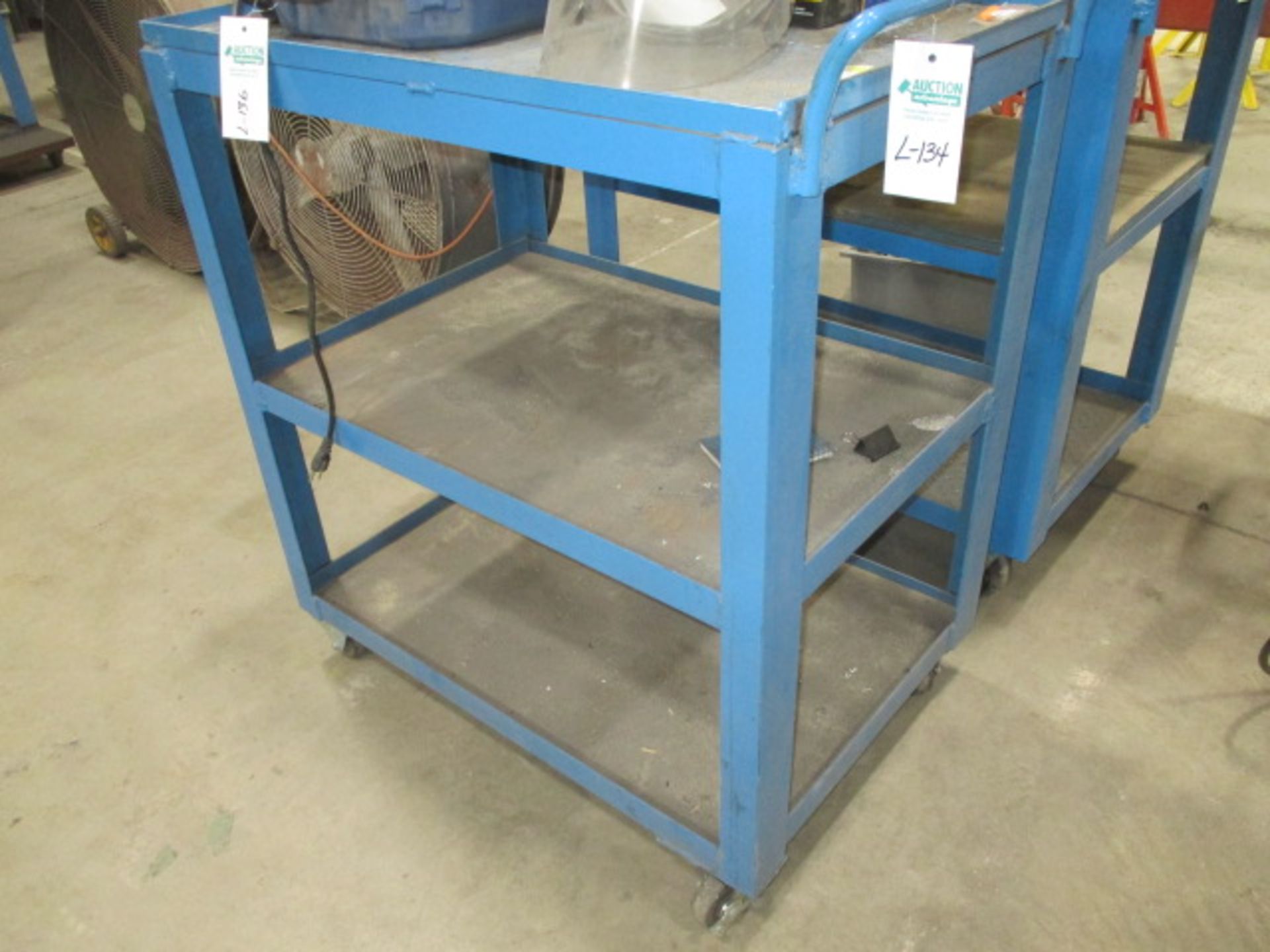 3 Tier Mobile Metal Cart Approx 36" X 24"