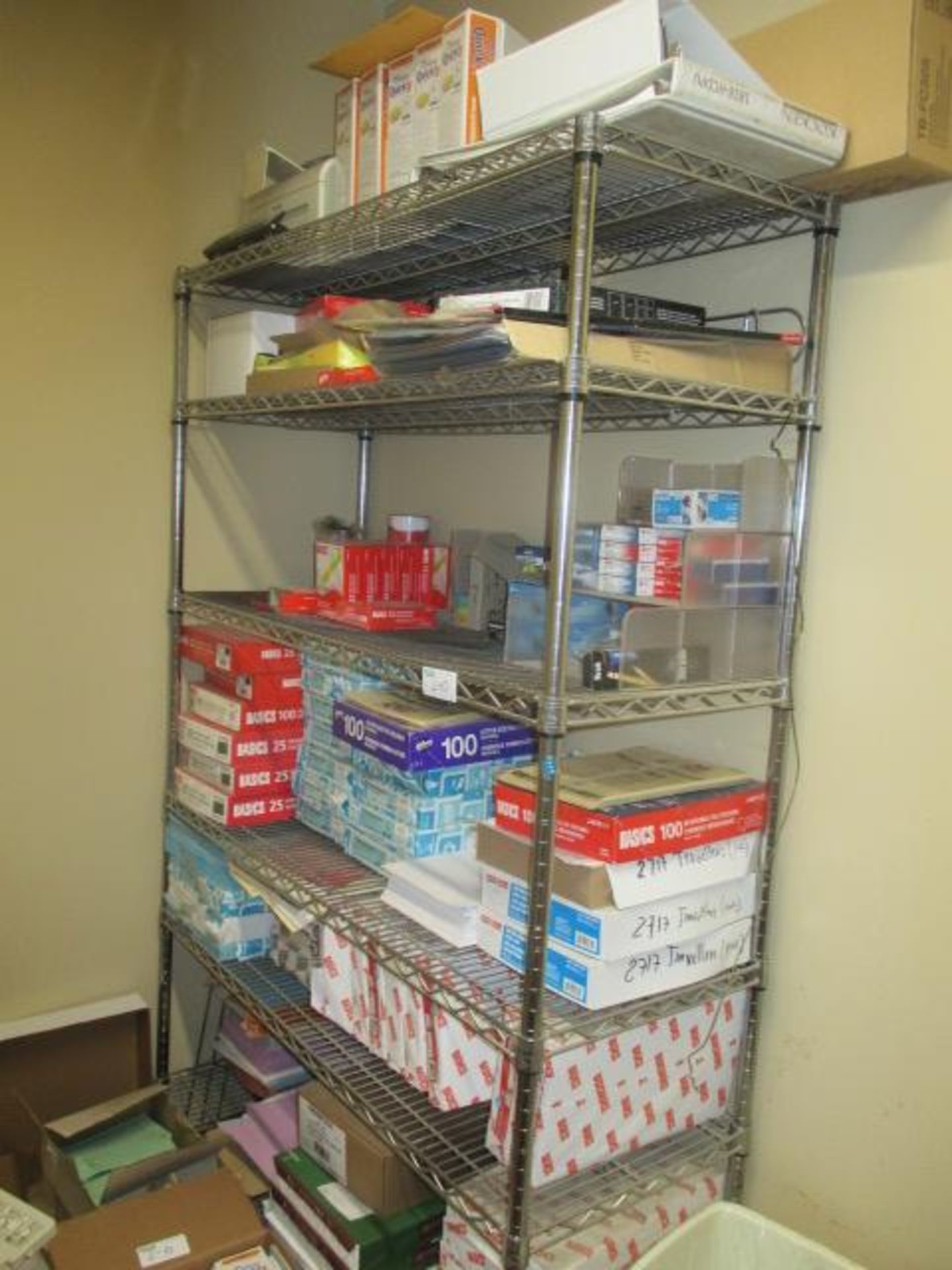 Mobile 5 Tier Shelf with All Contents and Floor Lot