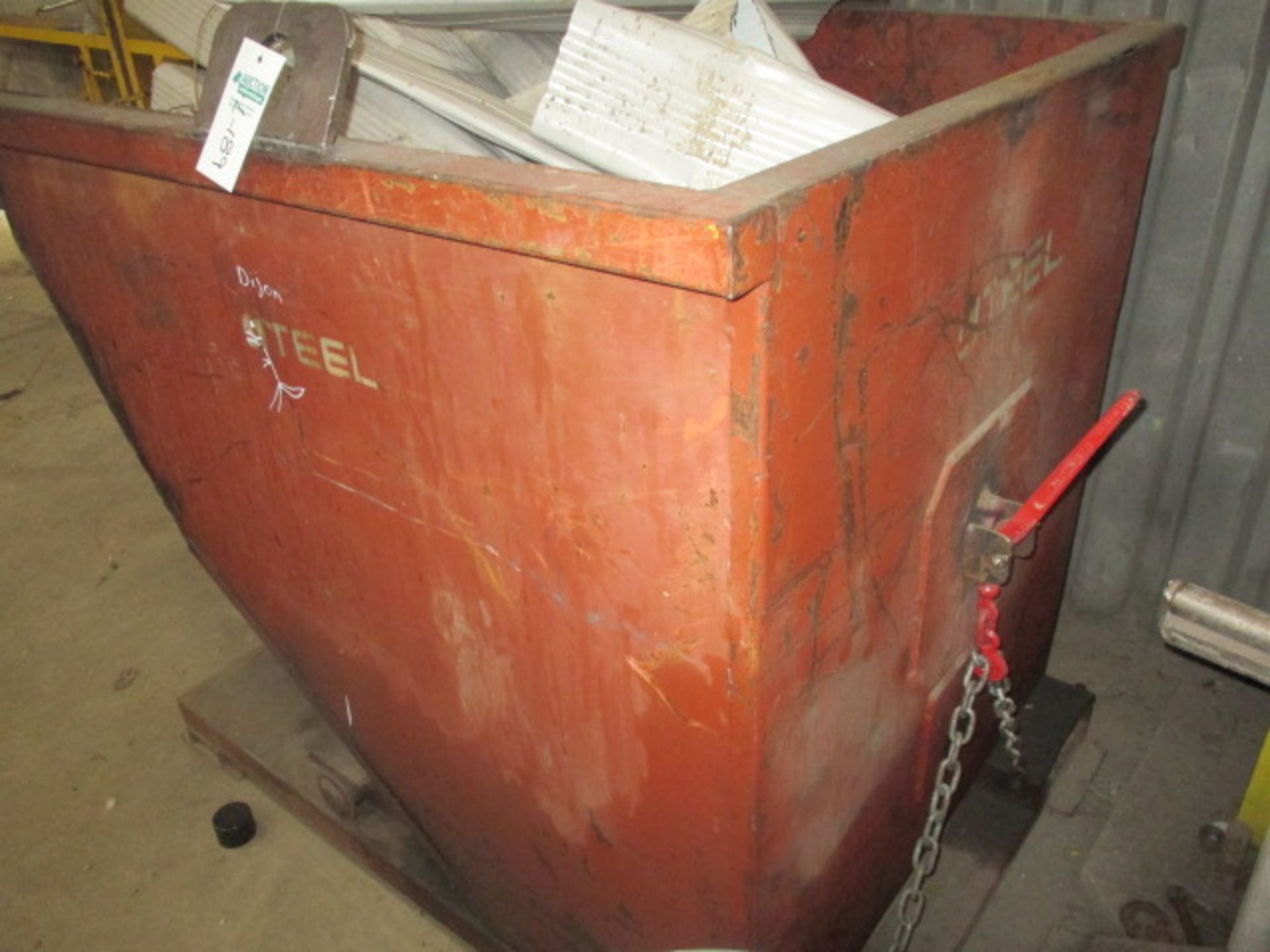 Forklift Lifting Dumpster with Contents