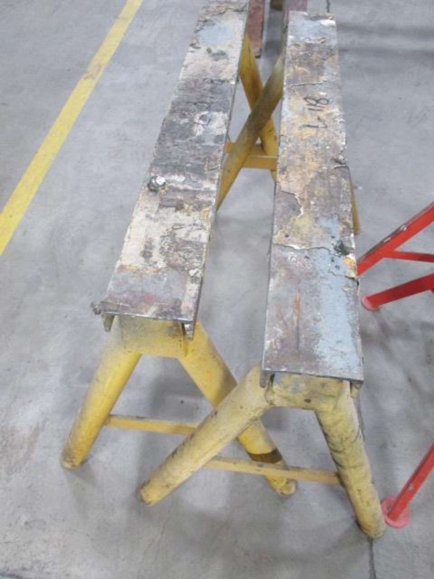 2 - HD Metal 8' Saw Horses - 1 X 8" Beam and 1 X 6" Beam - Image 2 of 5