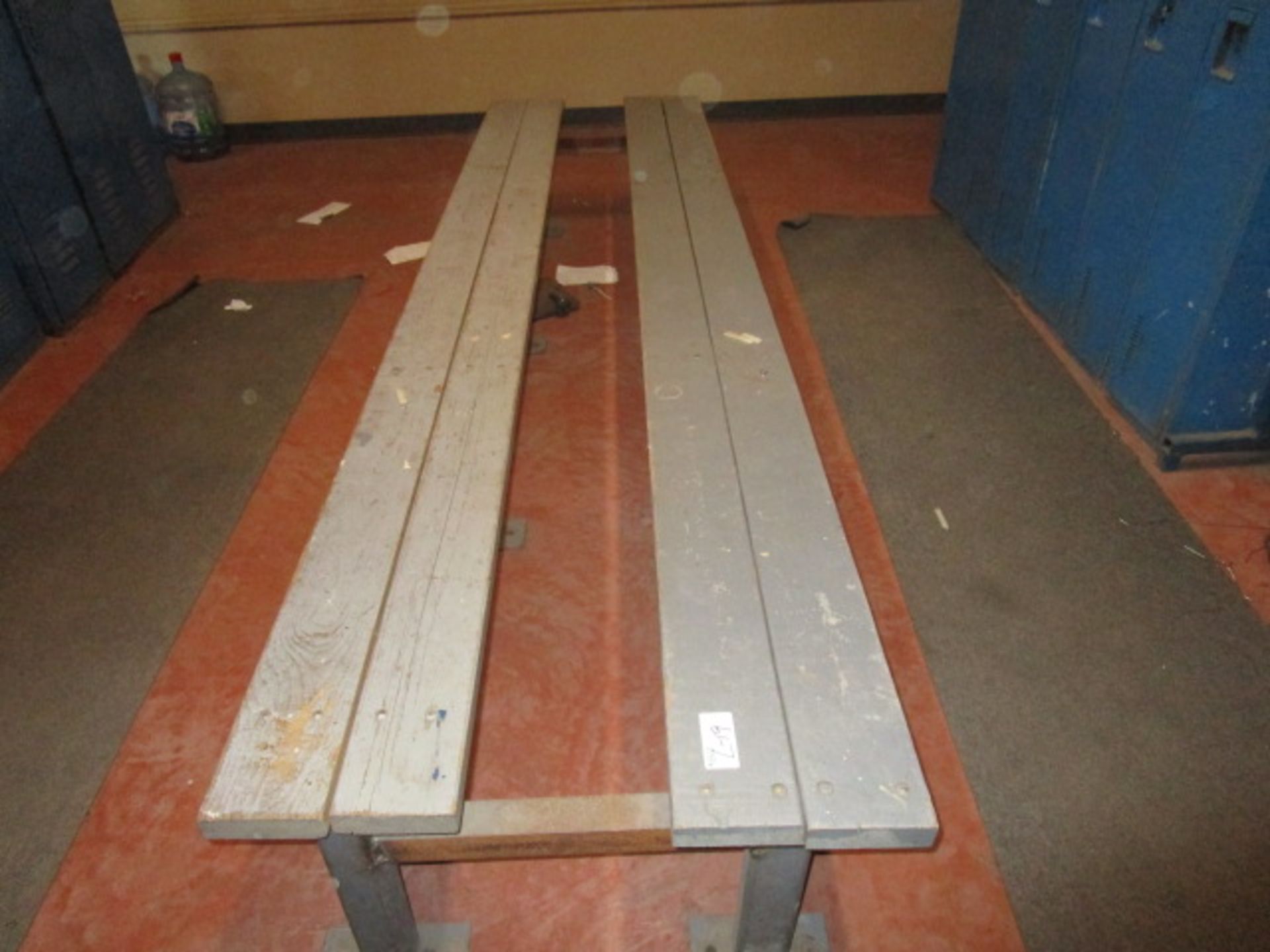 Double Bench 10' Wood Seat Metal Frame