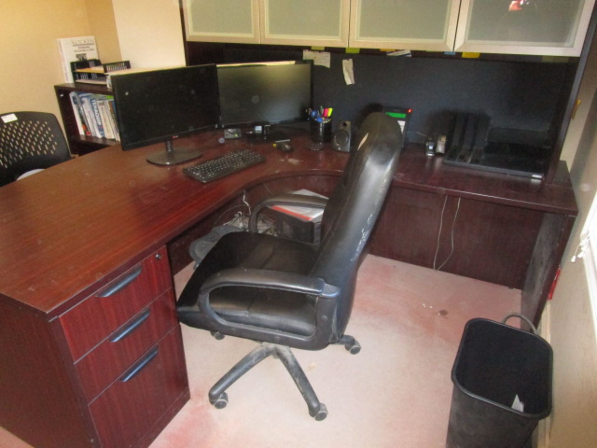 Complete Office Contents - includes Desk with Overshelf, 3 Chairs, 4 Door lateral filing cabinets, - Image 5 of 5