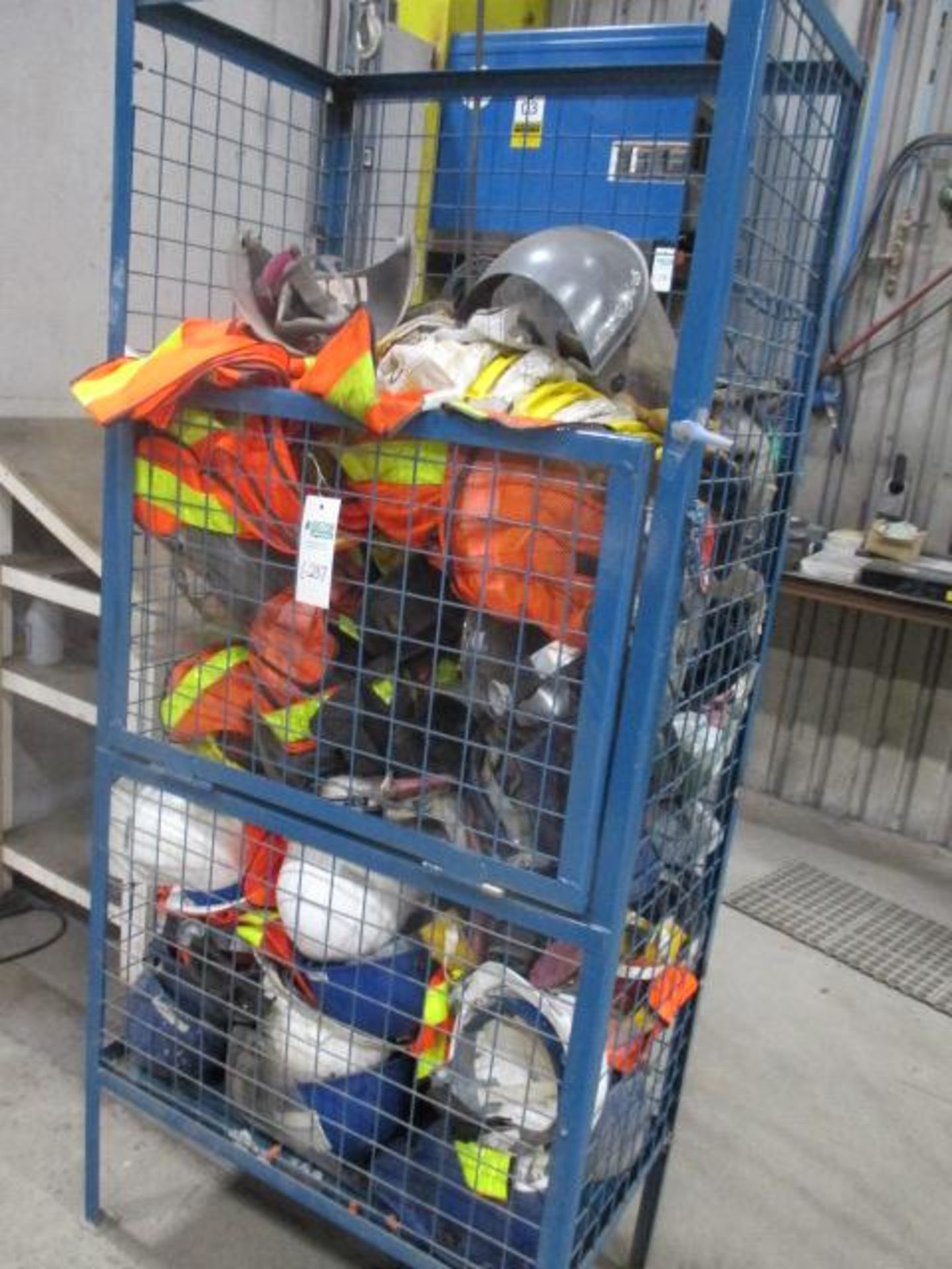 Wire Cage with Safety Rests, helmets, face shields, etc