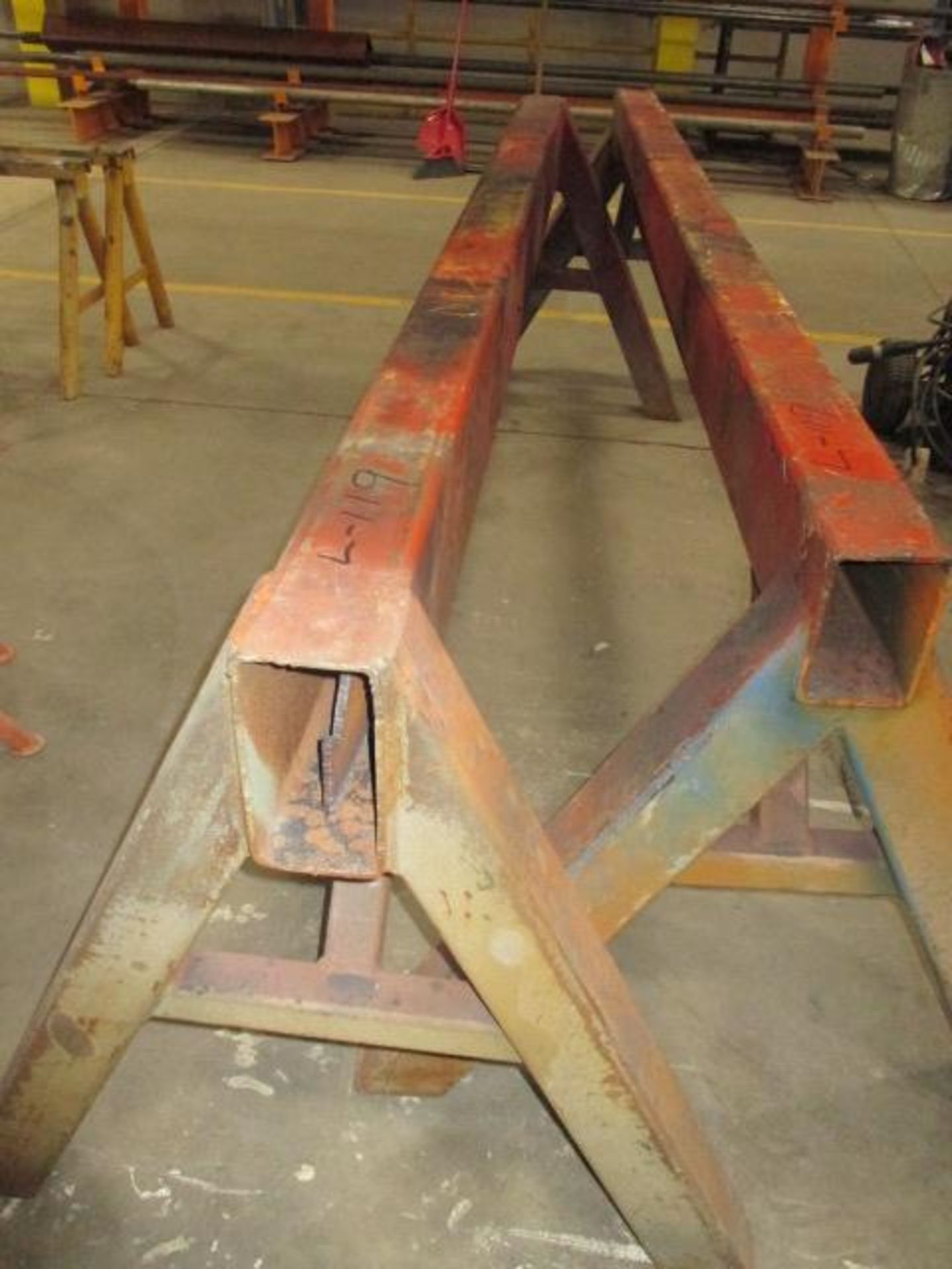 2 - HD Metal 8' Saw Horses - 1 X 8" Beam and 1 X 6" Beam - Image 3 of 5