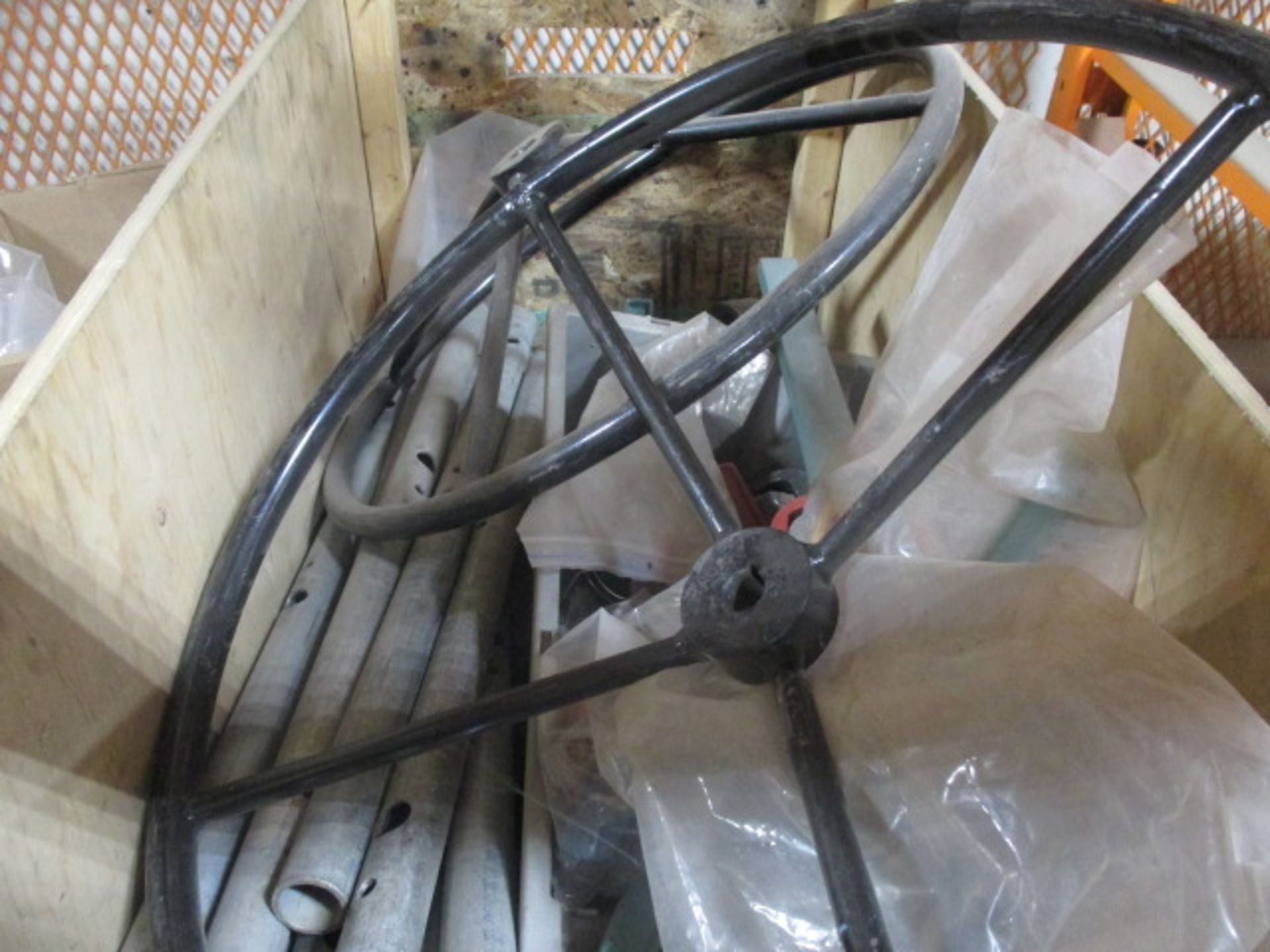 Crate of Misc Gate Handles and Wheels