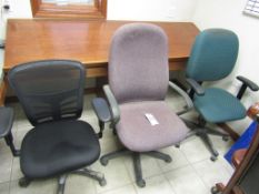 (3) Desk Chairs on Caster Rollers